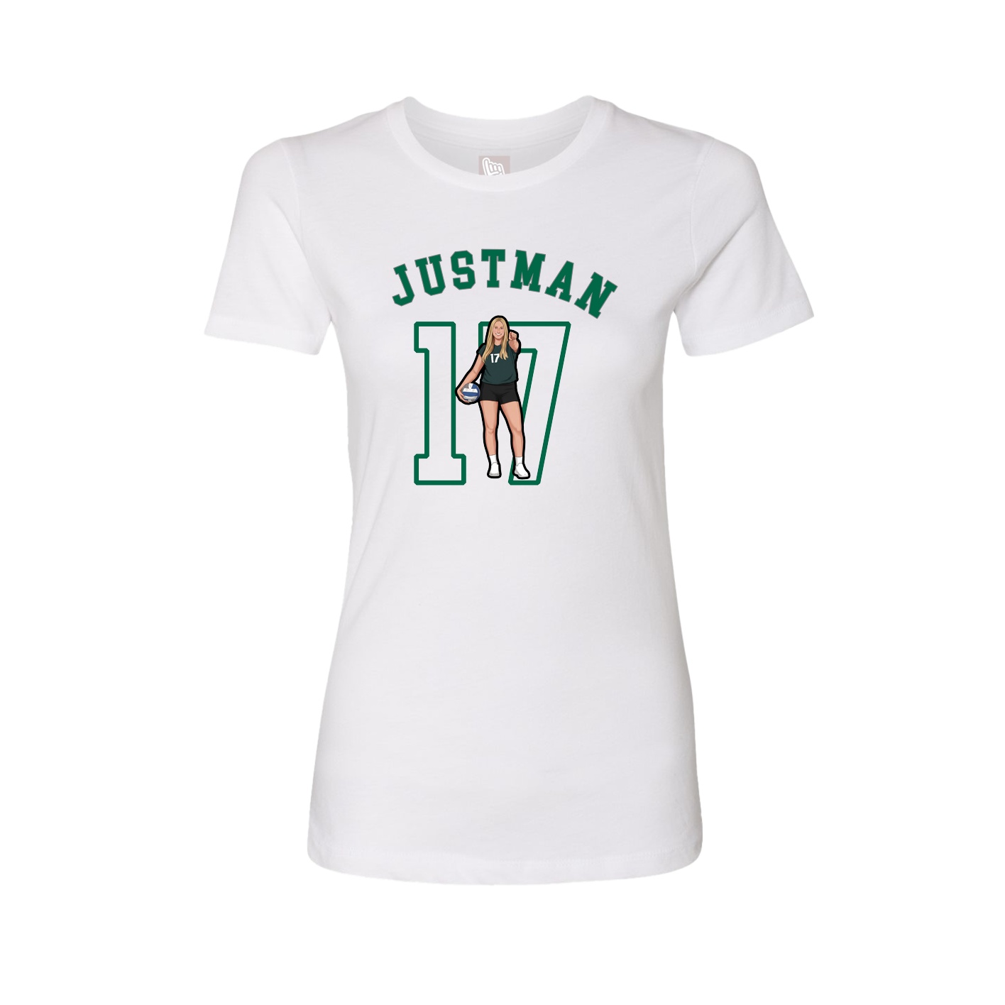 Fitted Women's Tee — Shirsey Arch in White