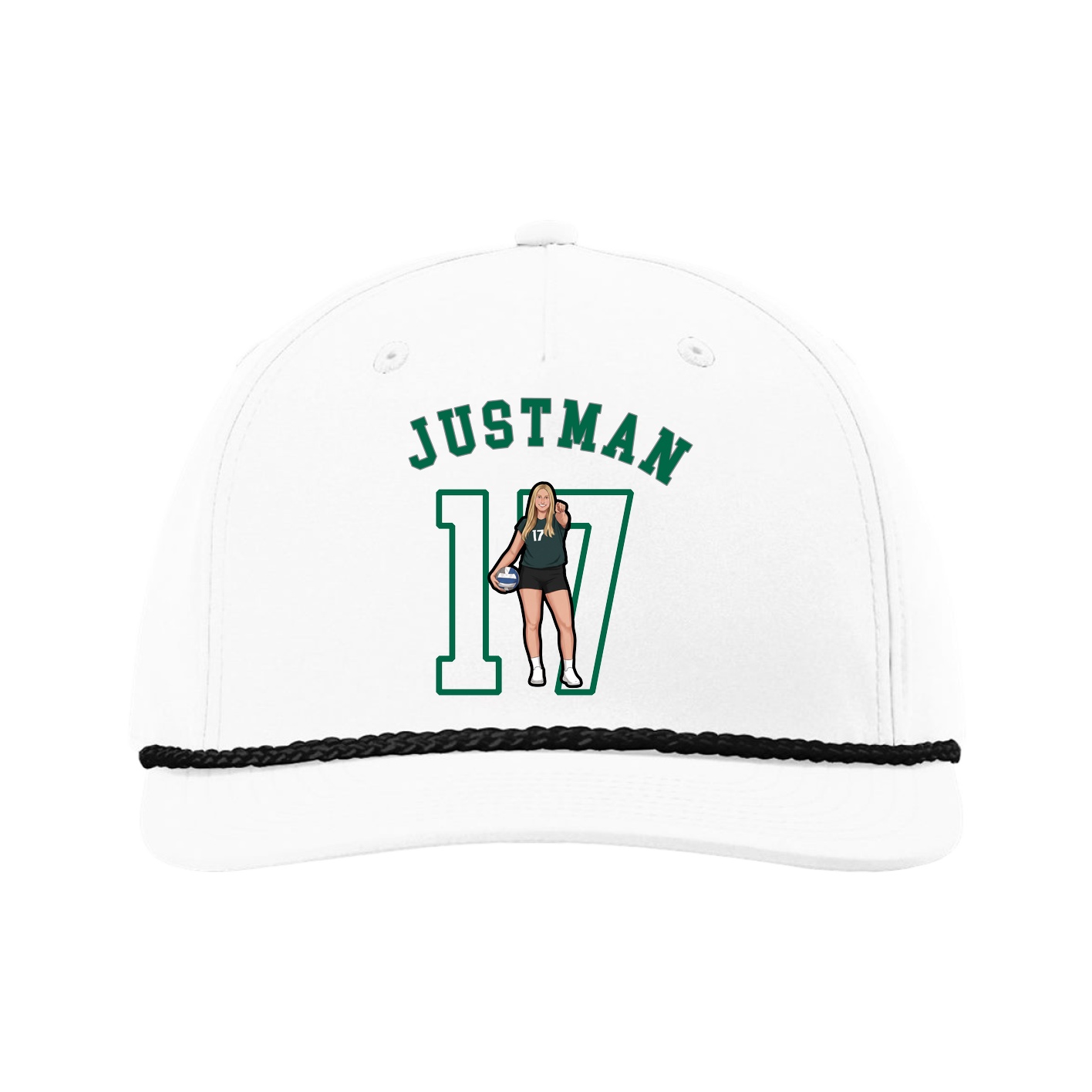 Five-Panel Classic Rope Cap — Shirsey Arch in White