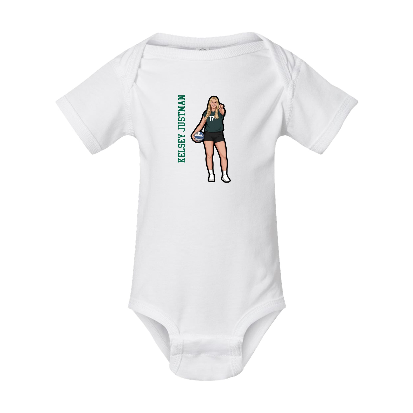 Baby Onesie — Name Vertical in White