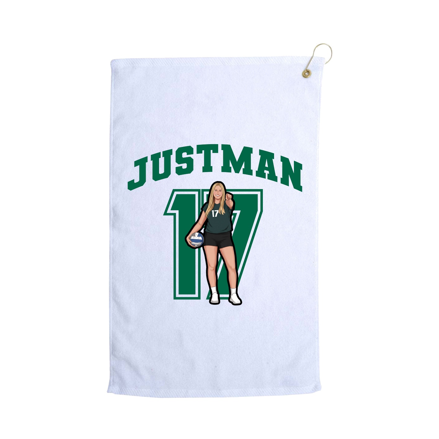 Golf Towel — Number in White