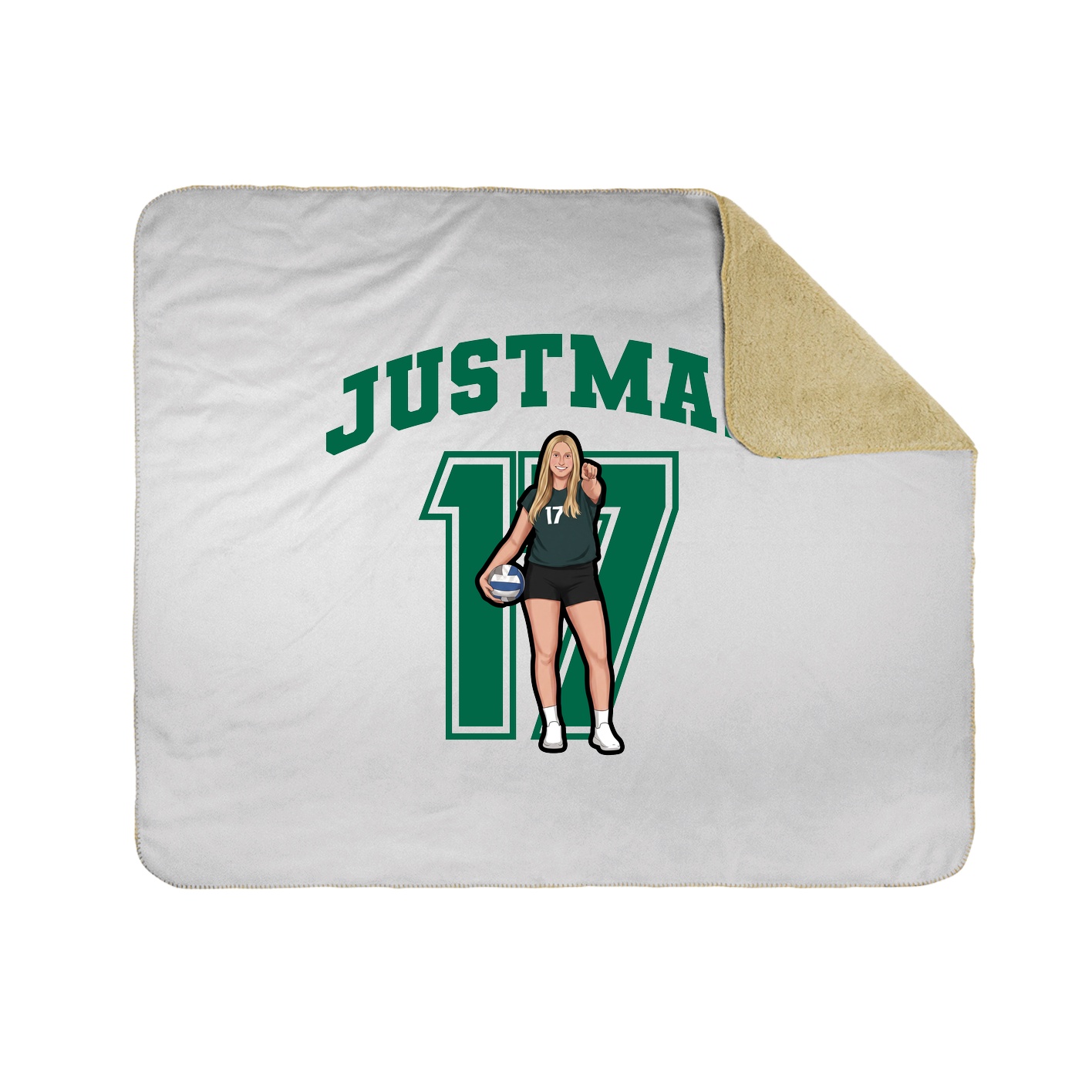 Throw Blanket — Number in White