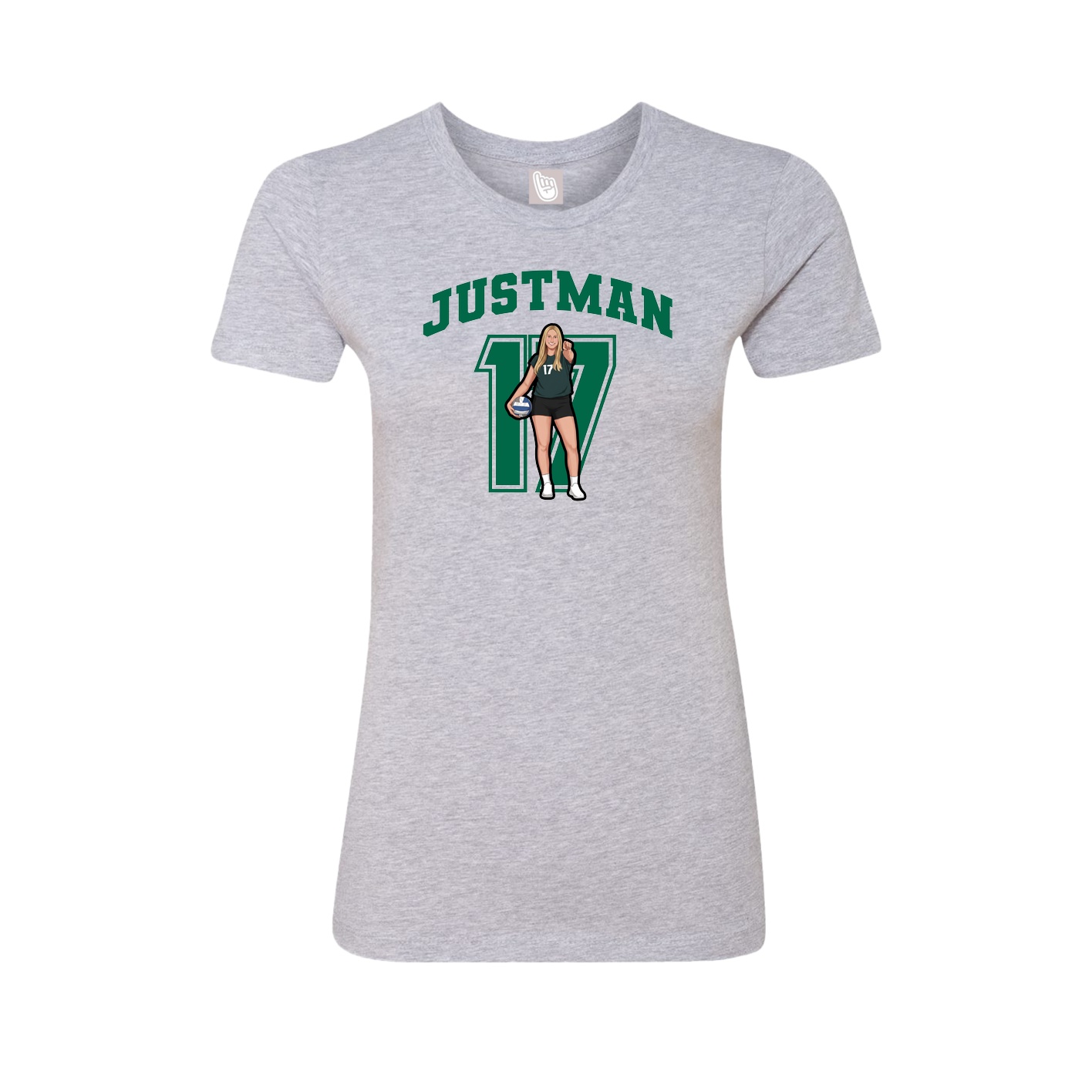 Fitted Women's Tee — Number in Grey