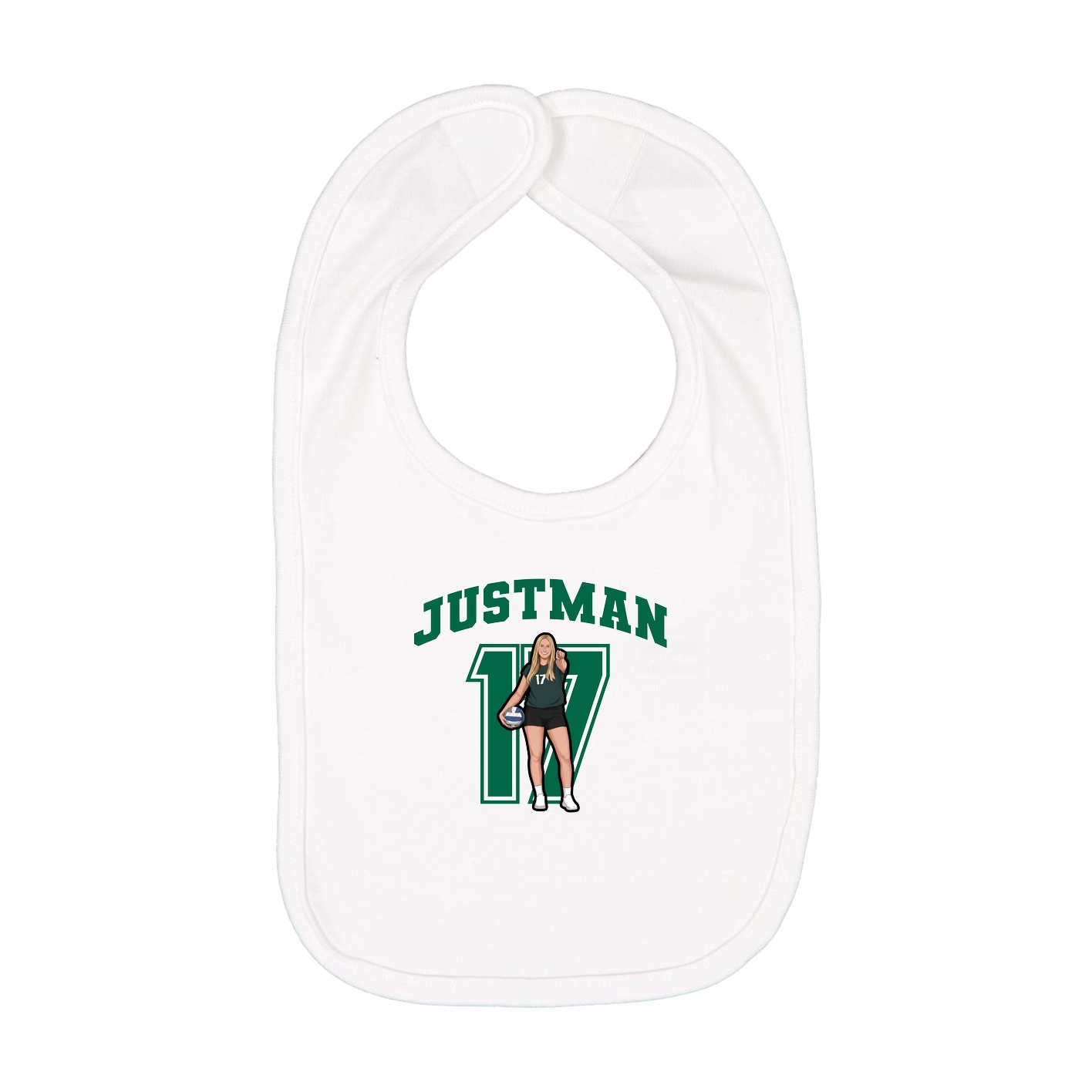 Infant Bib — Number in White