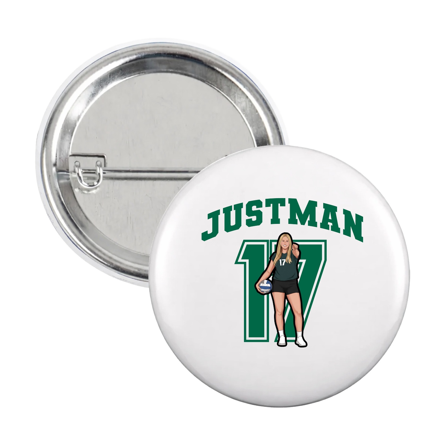 Game Day Button — Number in White