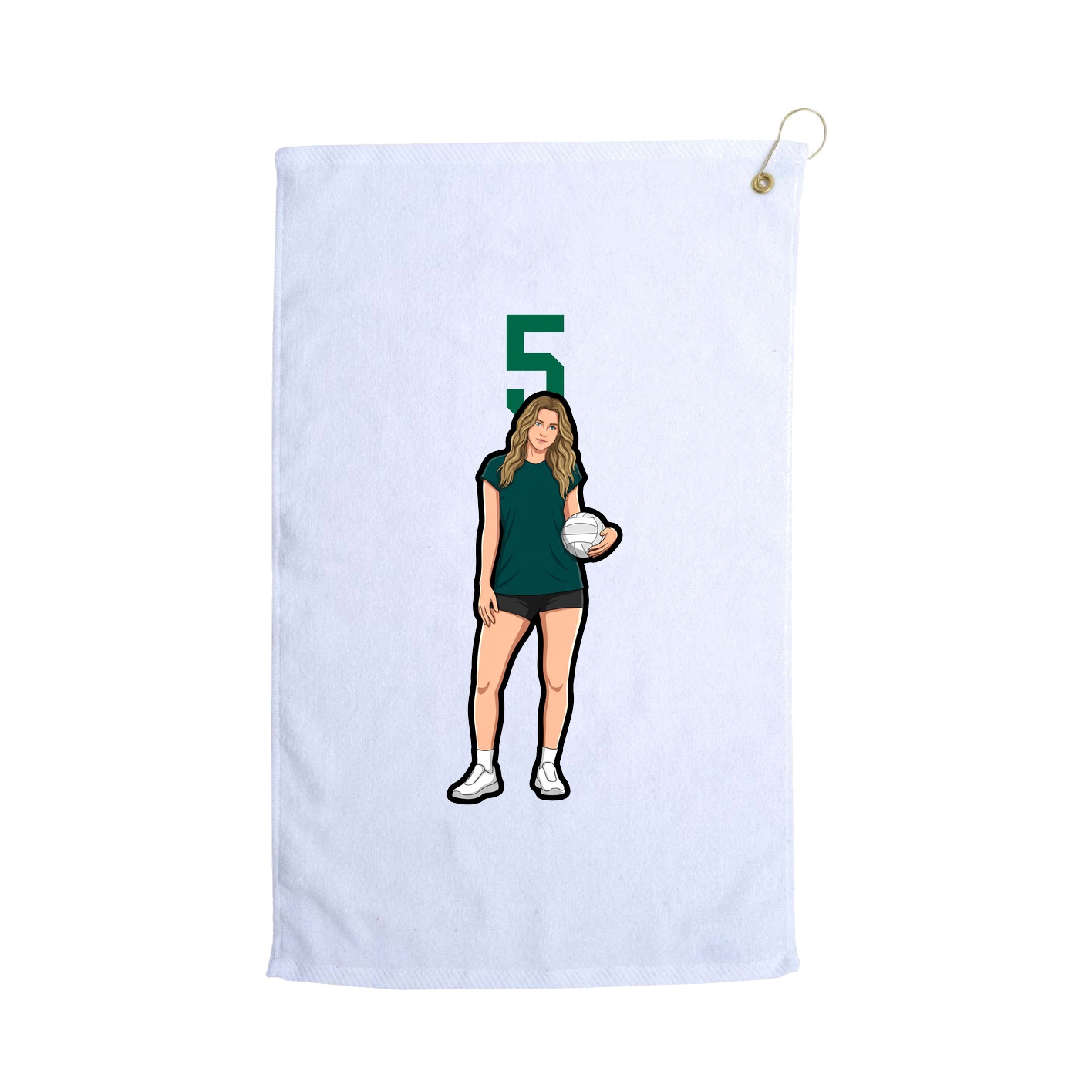 Golf Towel — Number Top in White