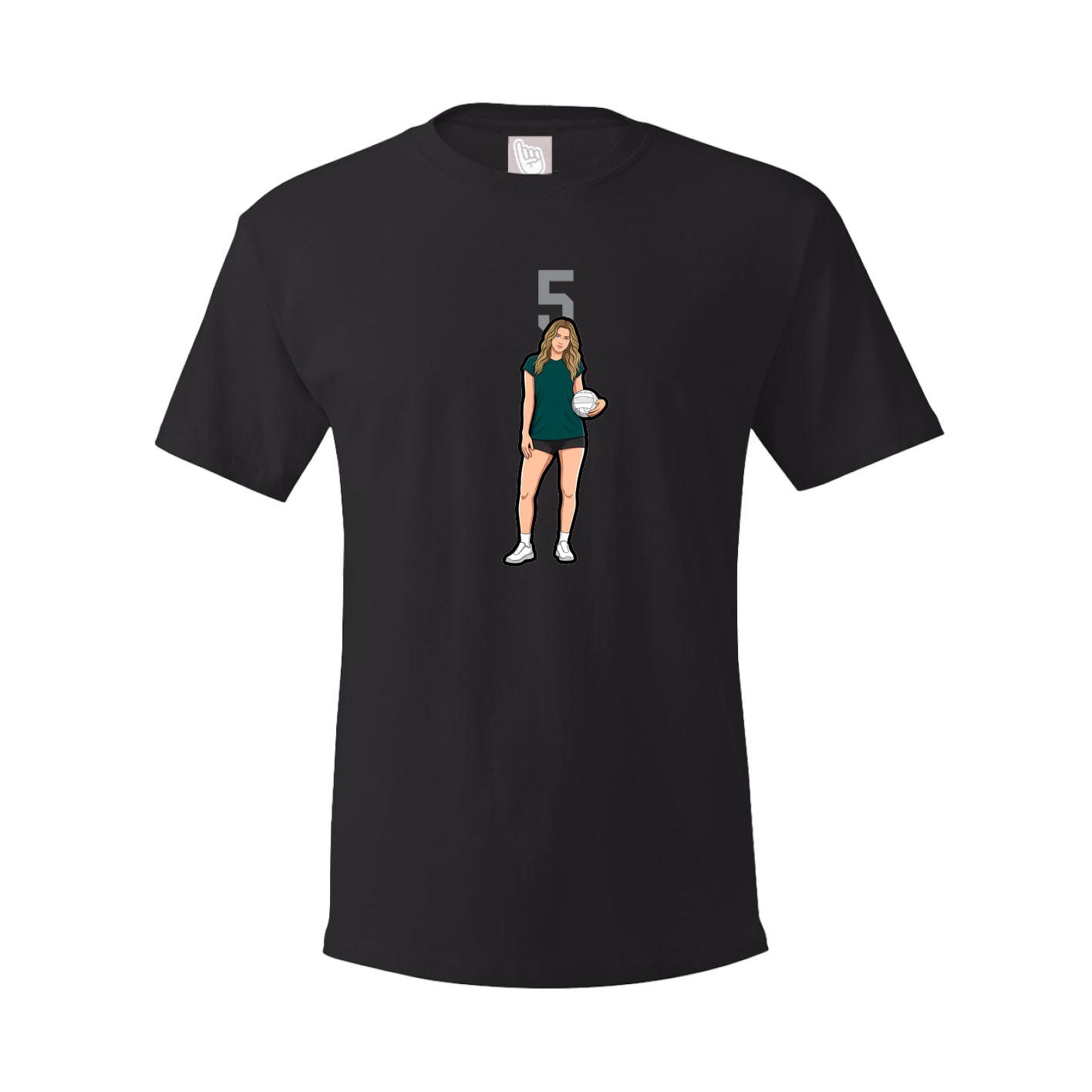 Youth Tee — Number Top in Black