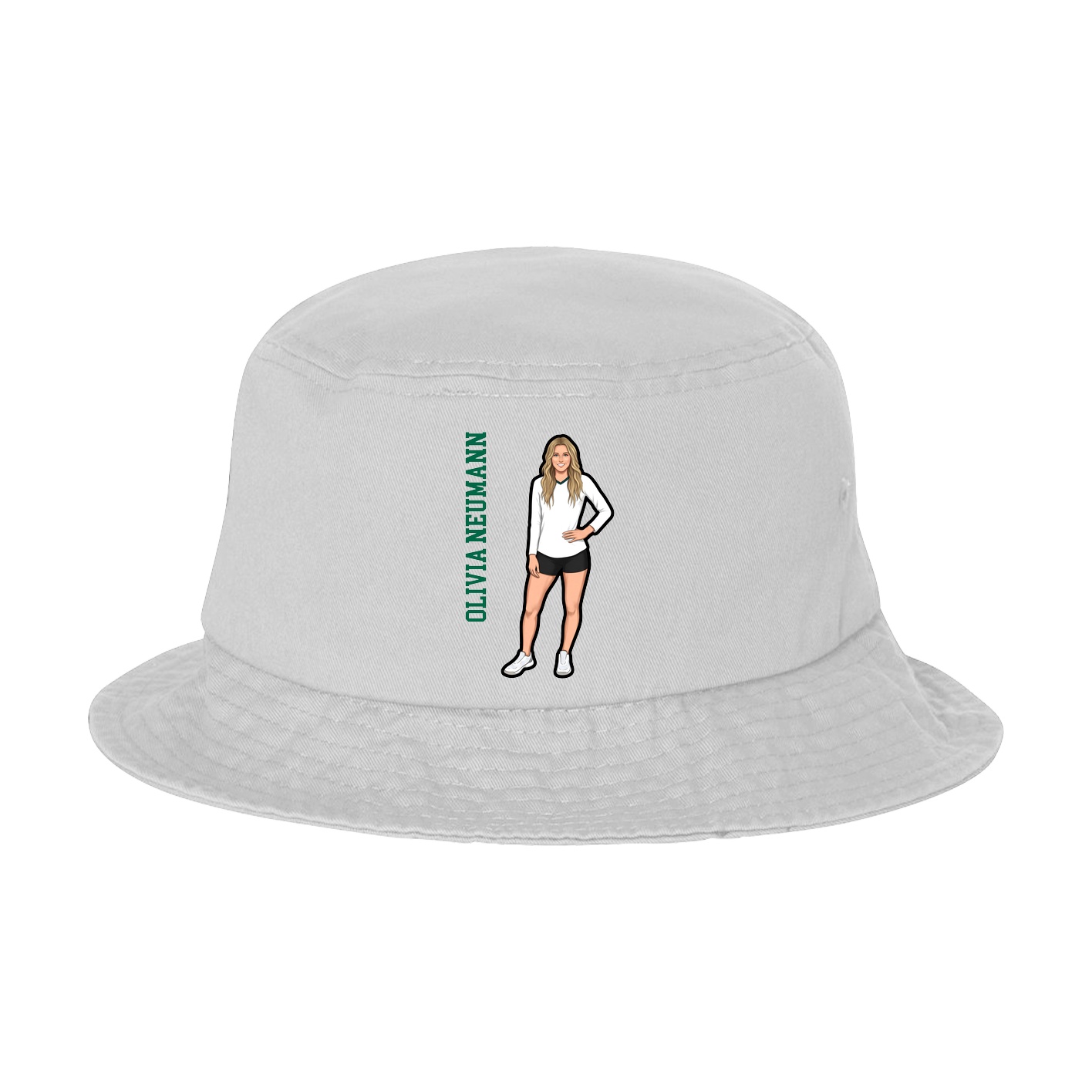 Bucket Cap — Name Vertical in White