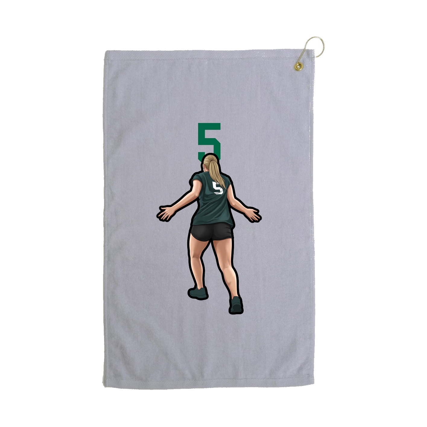 Golf Towel — Number Top in Grey