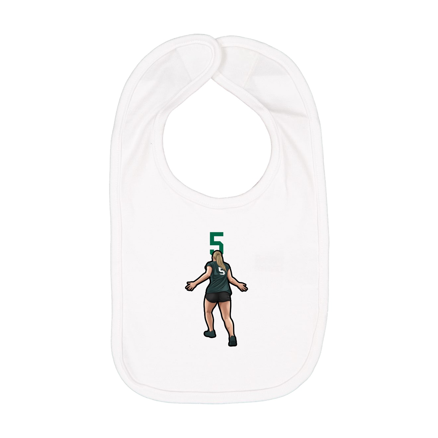 Infant Bib — Number Top in White