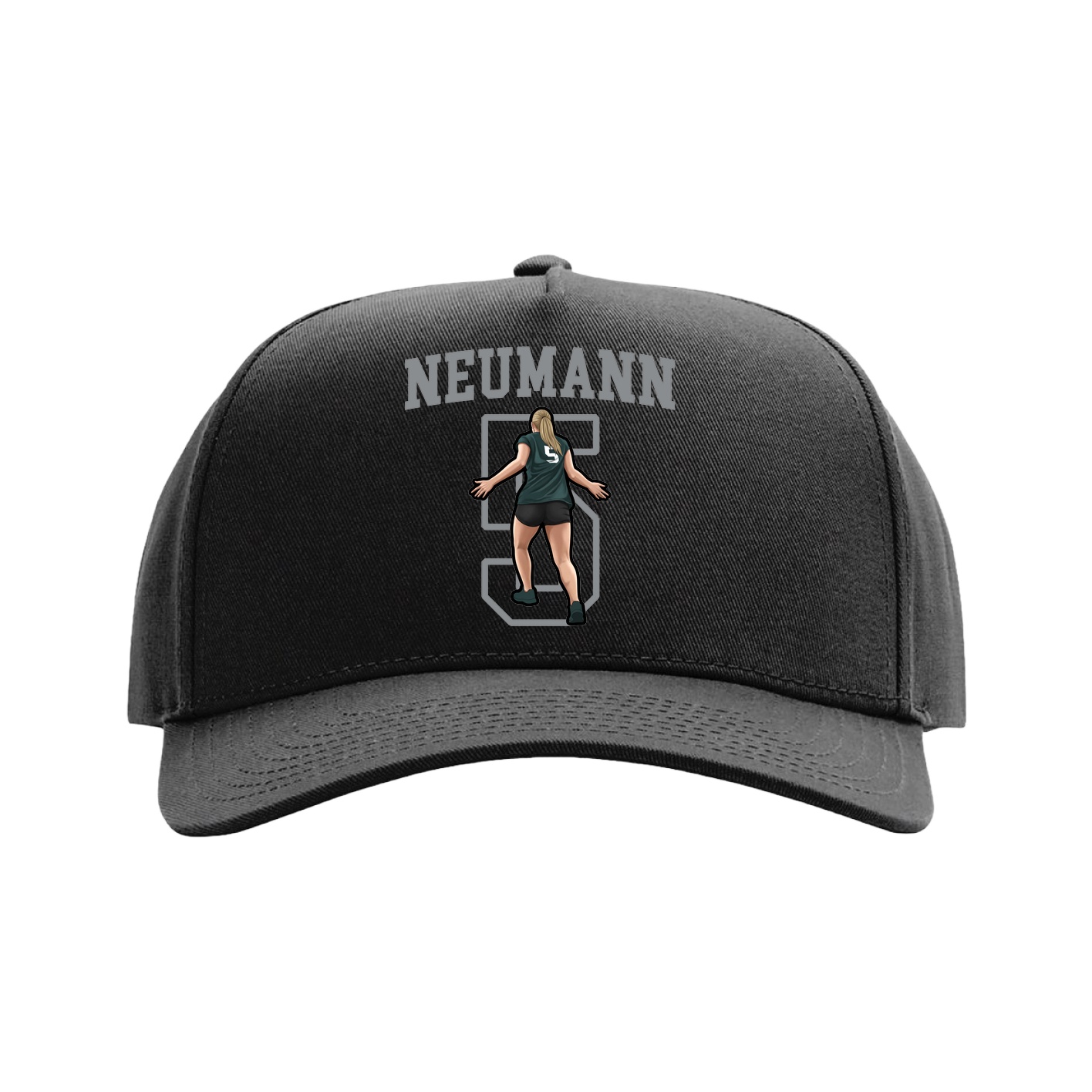 Full Fabric Five-Panel Champ Cap — Shirsey in Black