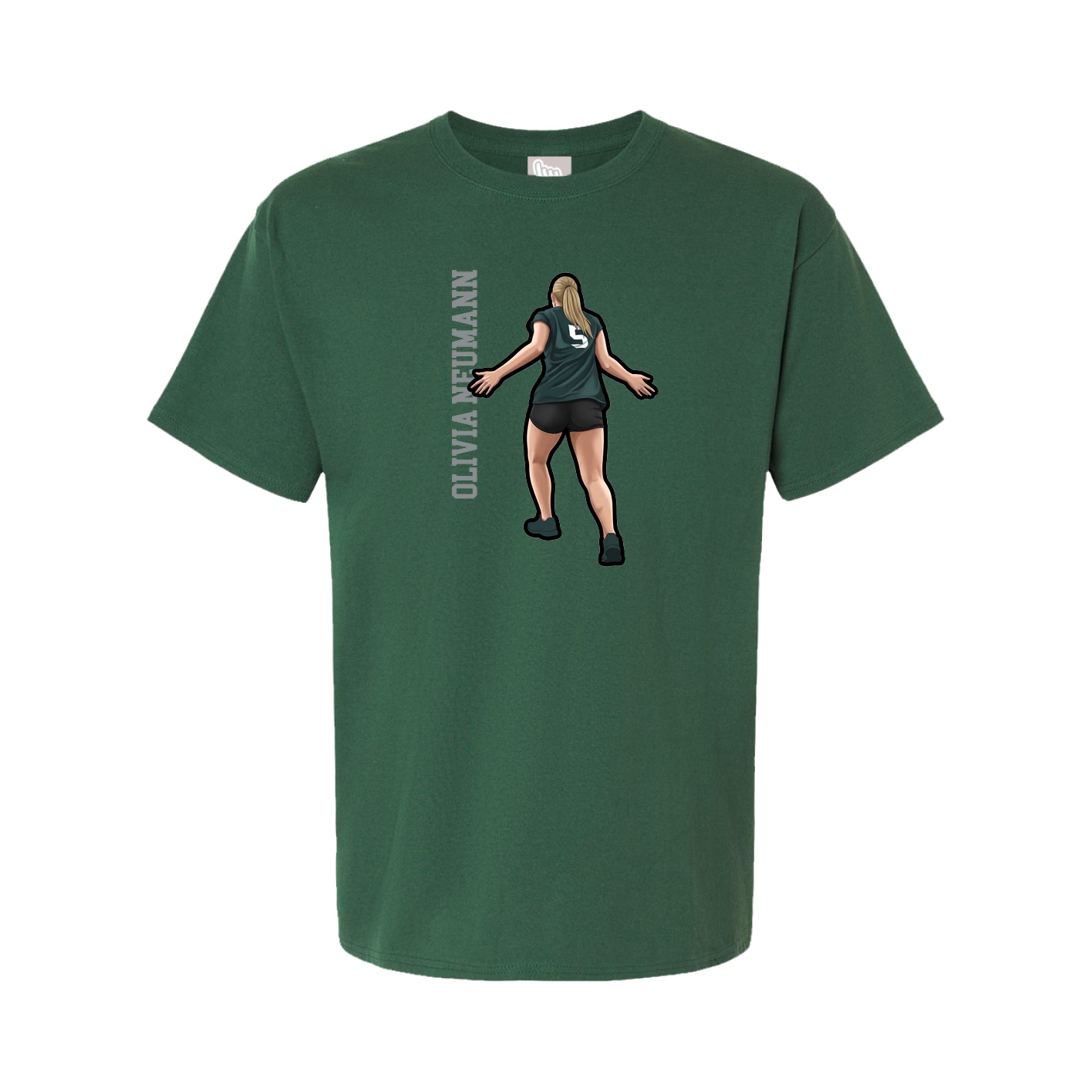 Youth Tee — Name Vertical in Green