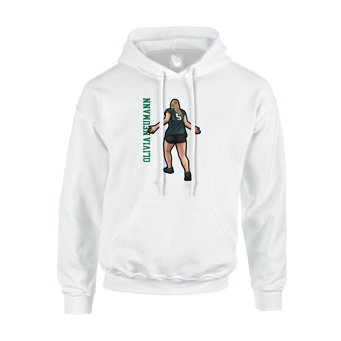 Youth Hoodie — Name Vertical in White