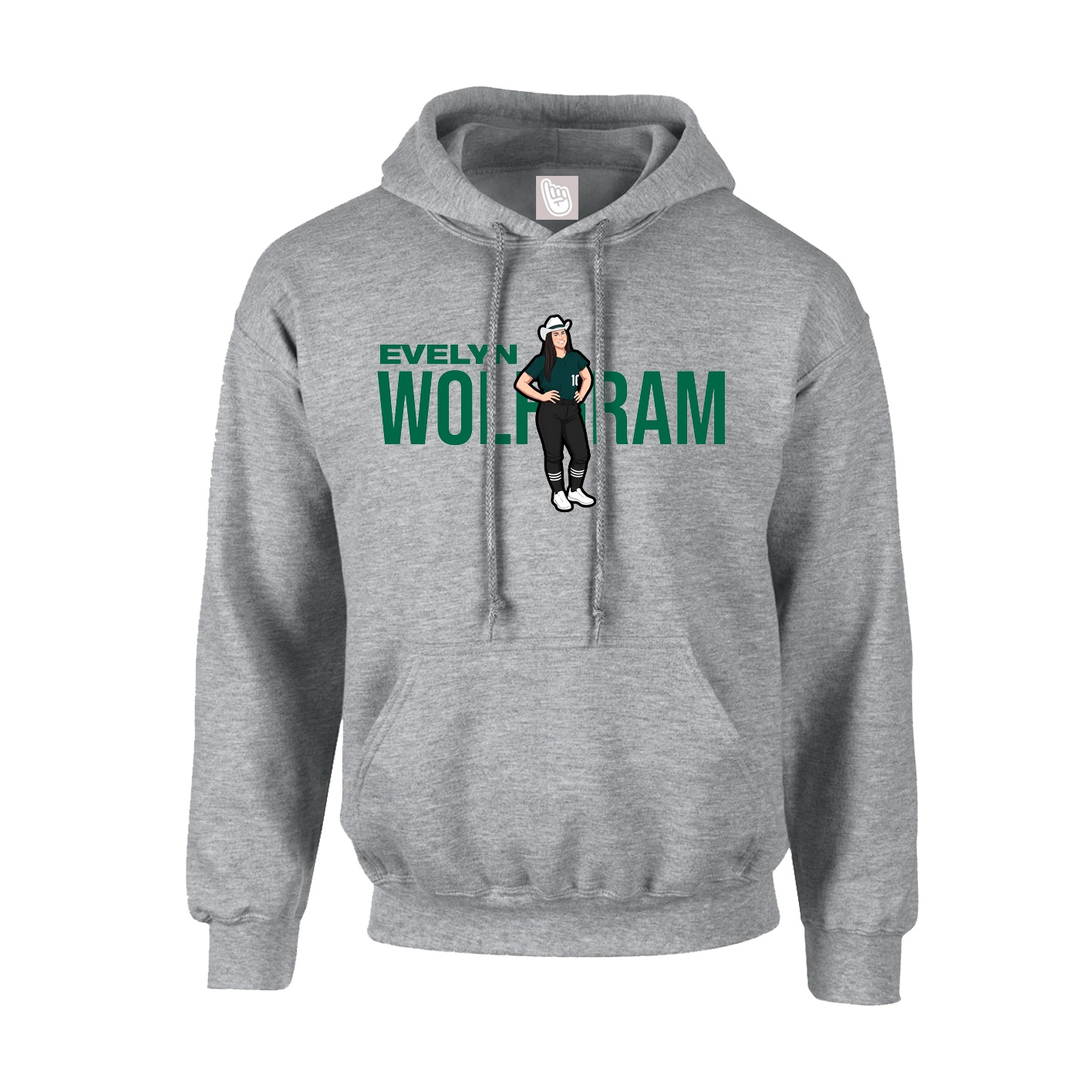 Hoodie — Player Name in Grey