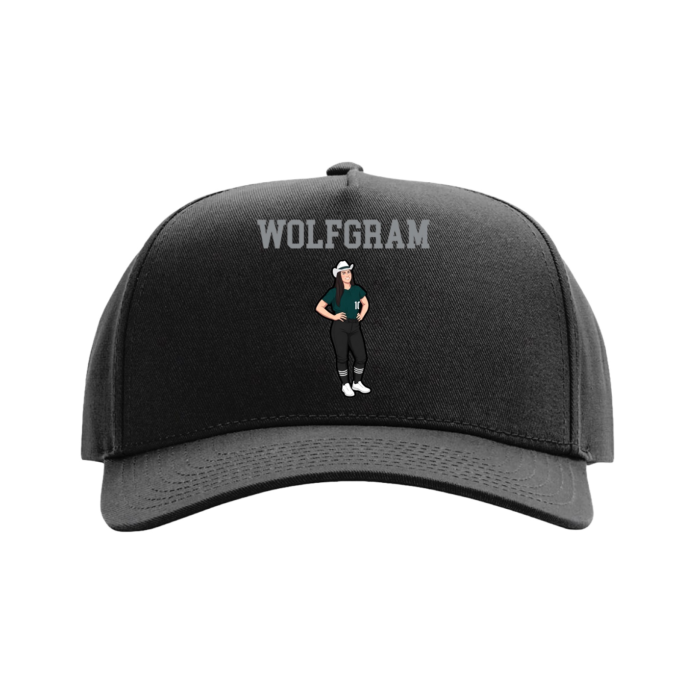 Full Fabric Five-Panel Champ Cap — Shirsey in Black