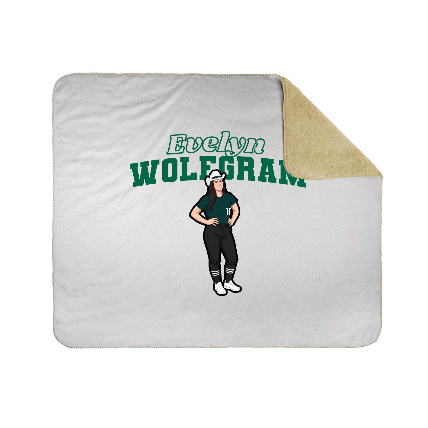 Throw Blanket — Name Arch in White