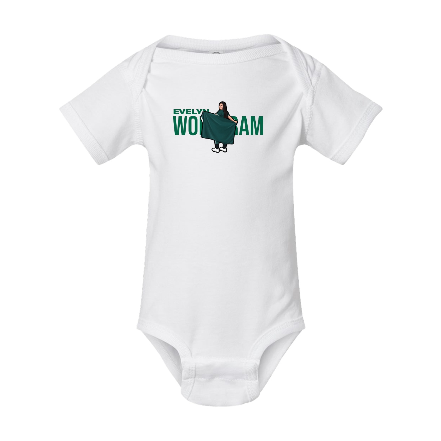 Baby Onesie — Player Name in White
