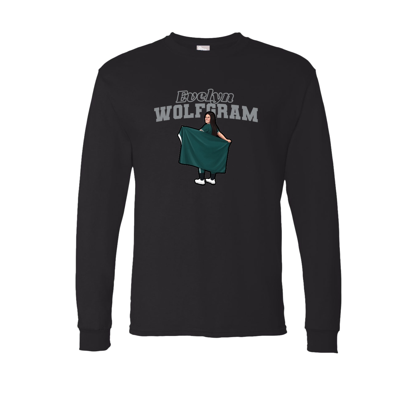 Long Sleeve Tee — Name Arch in Black