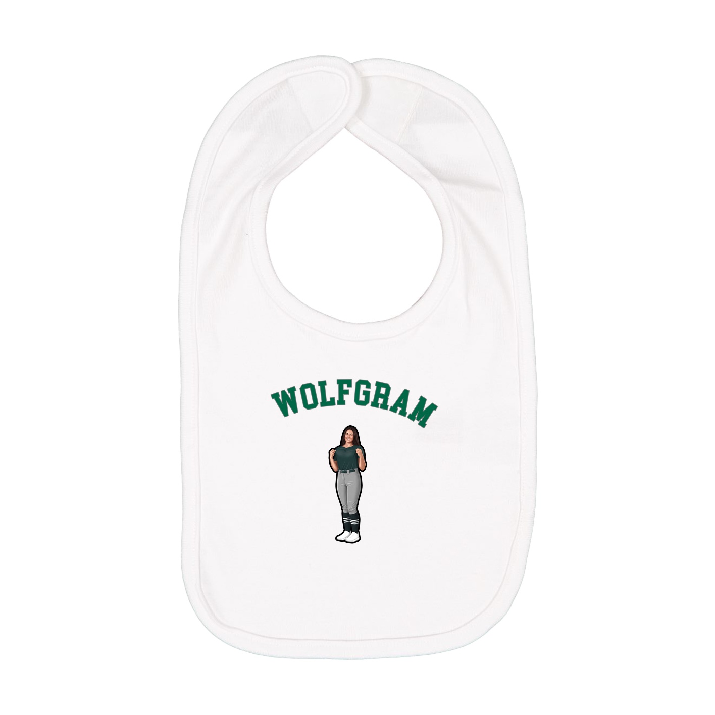 Infant Bib — Shirsey Arch in White