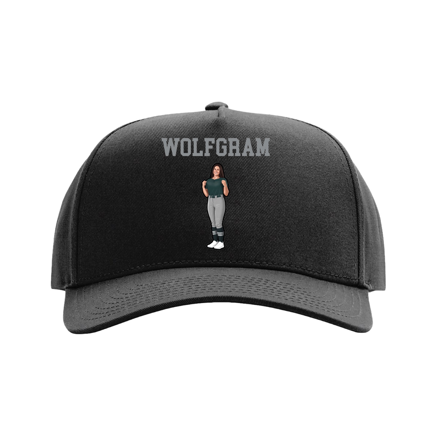 Full Fabric Five-Panel Champ Cap — Shirsey in Black