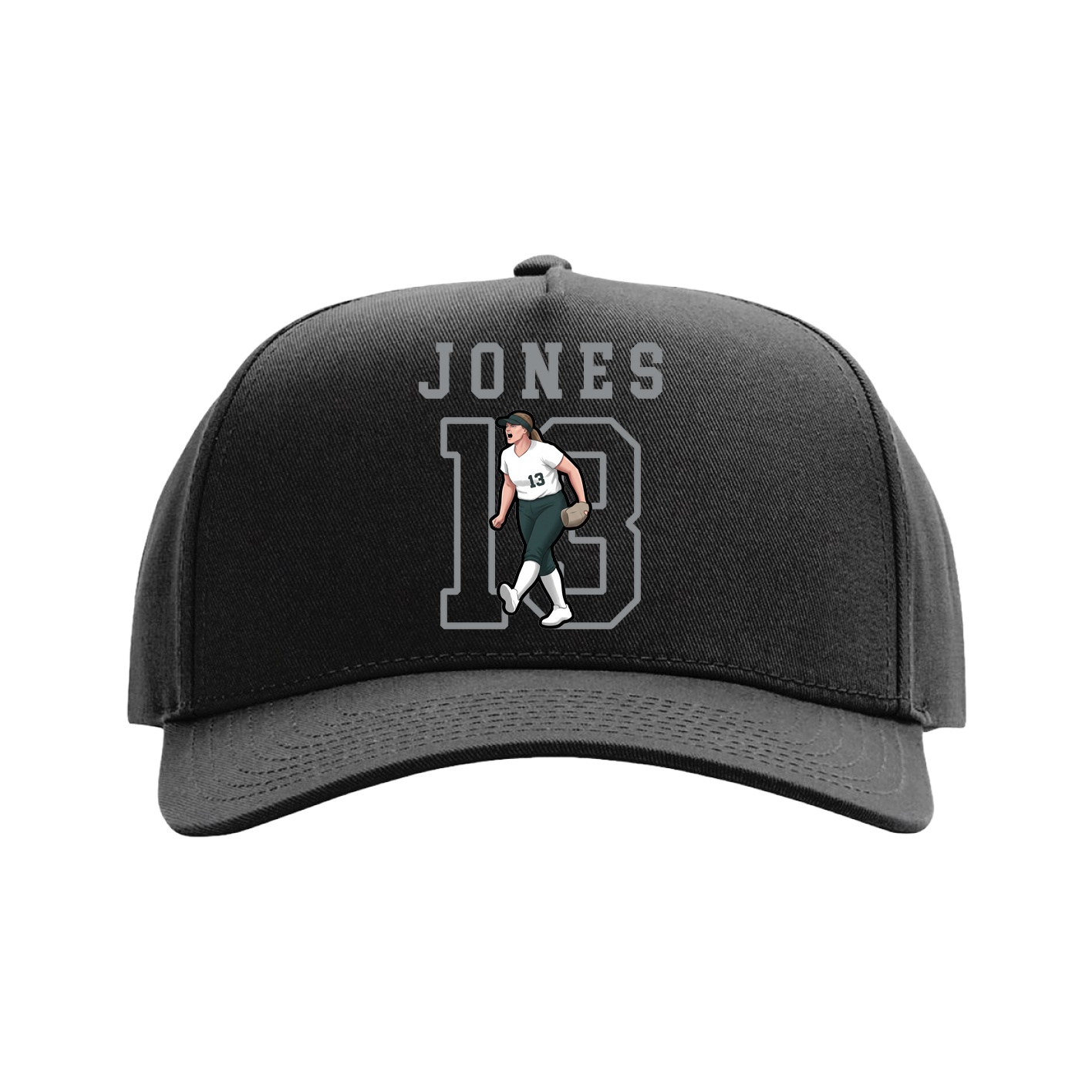 Full Fabric Five-Panel Champ Cap — Shirsey in Black