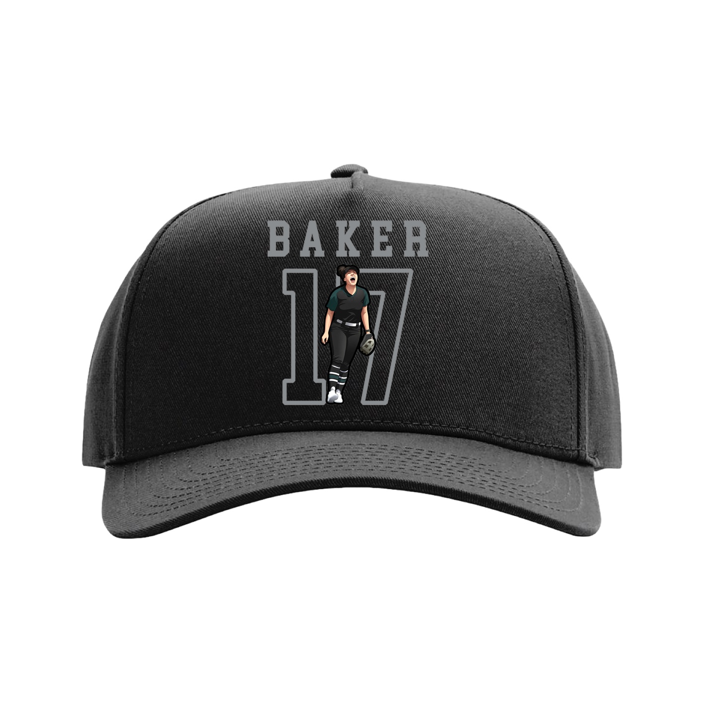 Full Fabric Five-Panel Champ Cap — Shirsey in Black