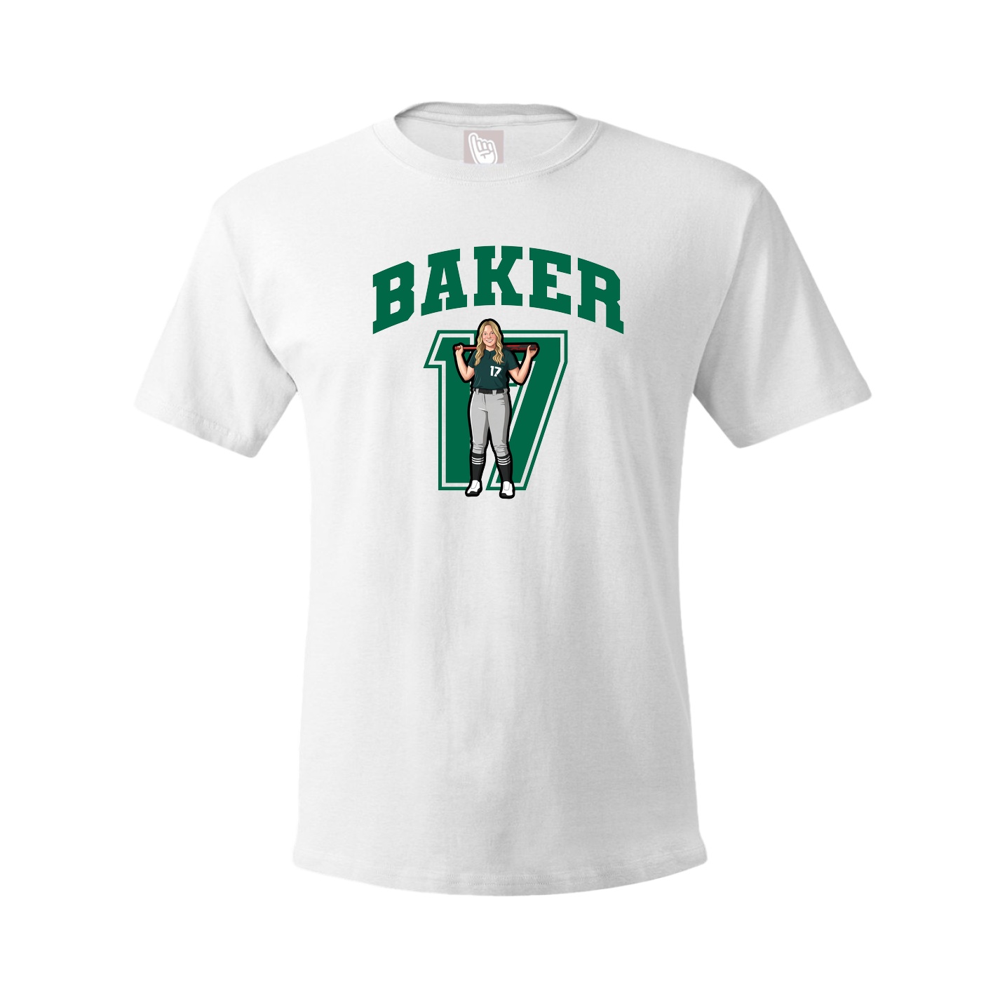 Youth Tee — Number in White