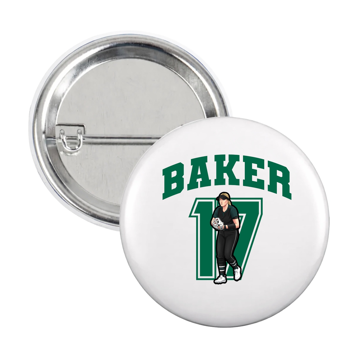 Game Day Button — Number in White