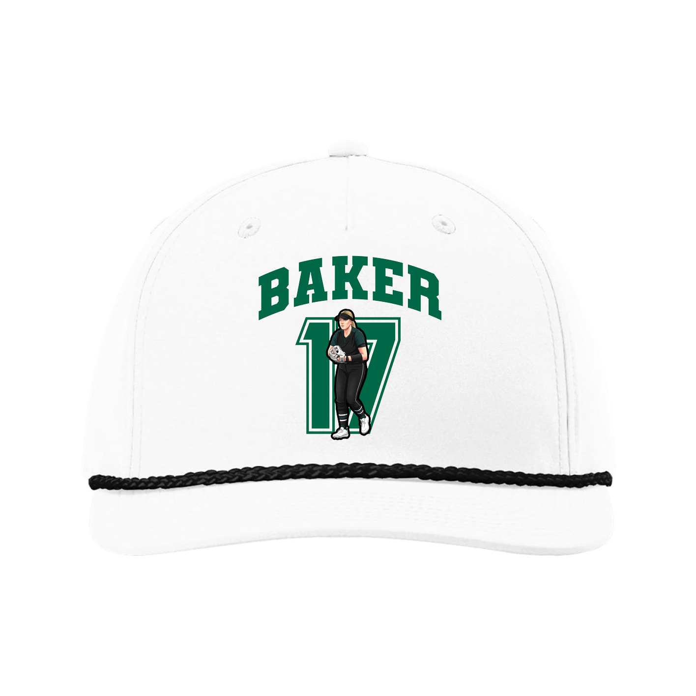 Five-Panel Classic Rope Cap — Number in White