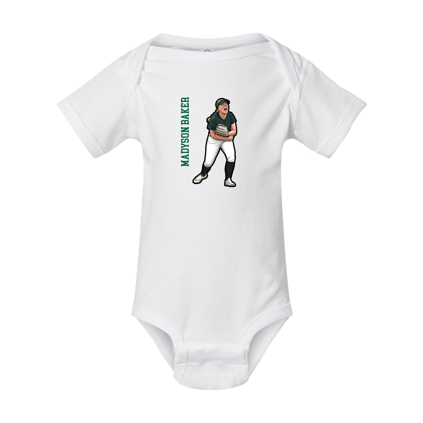 Baby Onesie — Name Vertical in White