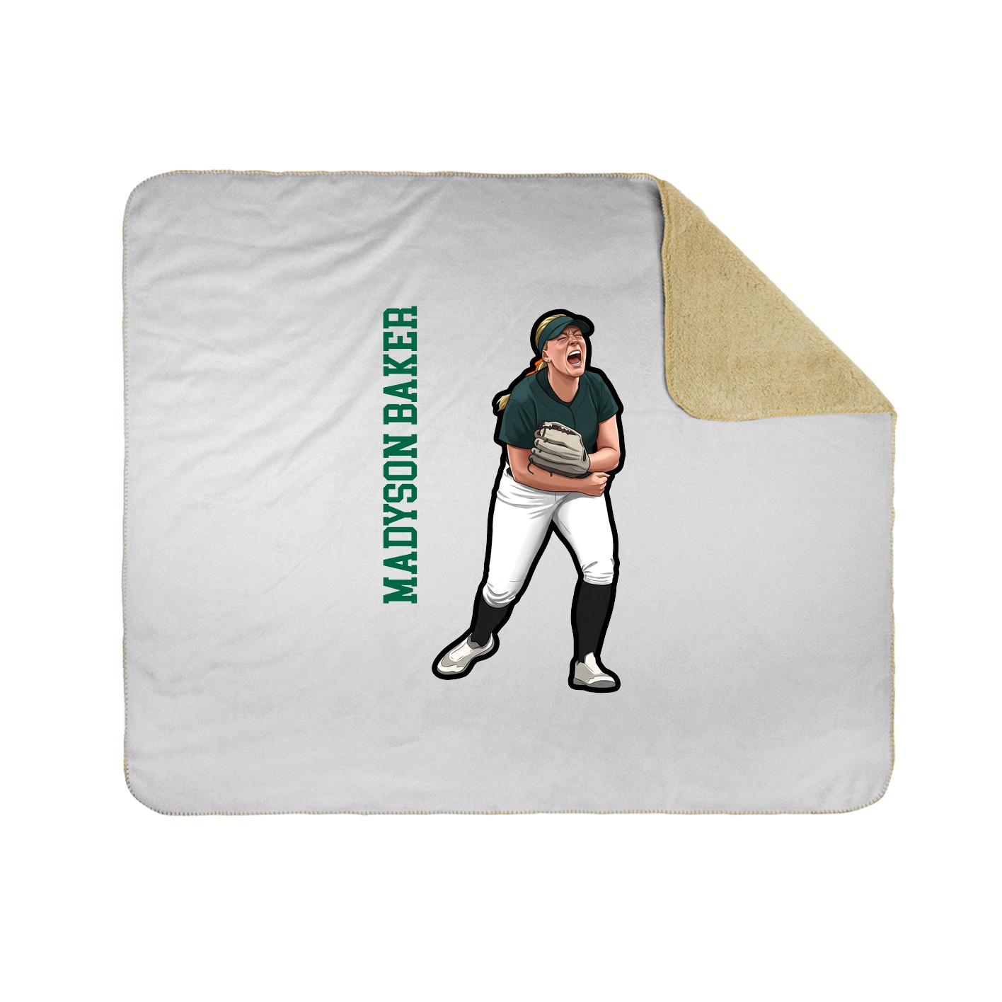Throw Blanket — Name Vertical in White