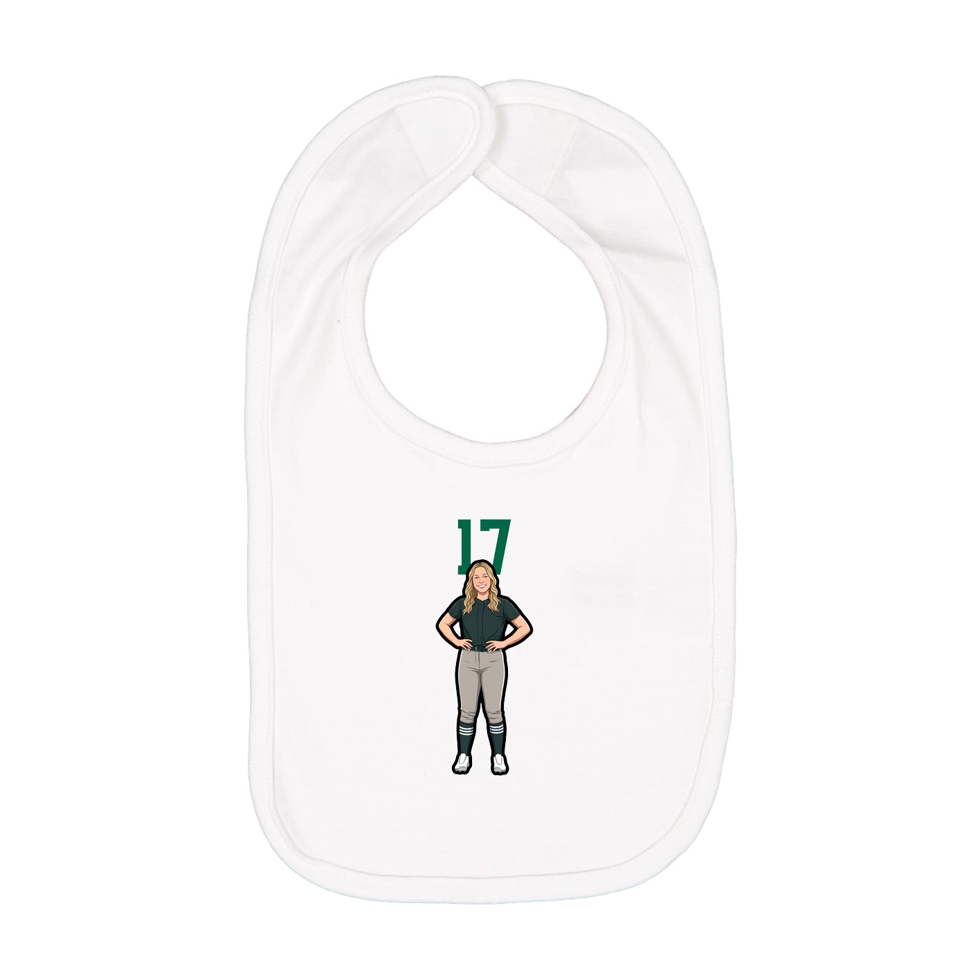 Infant Bib — Number Top in White