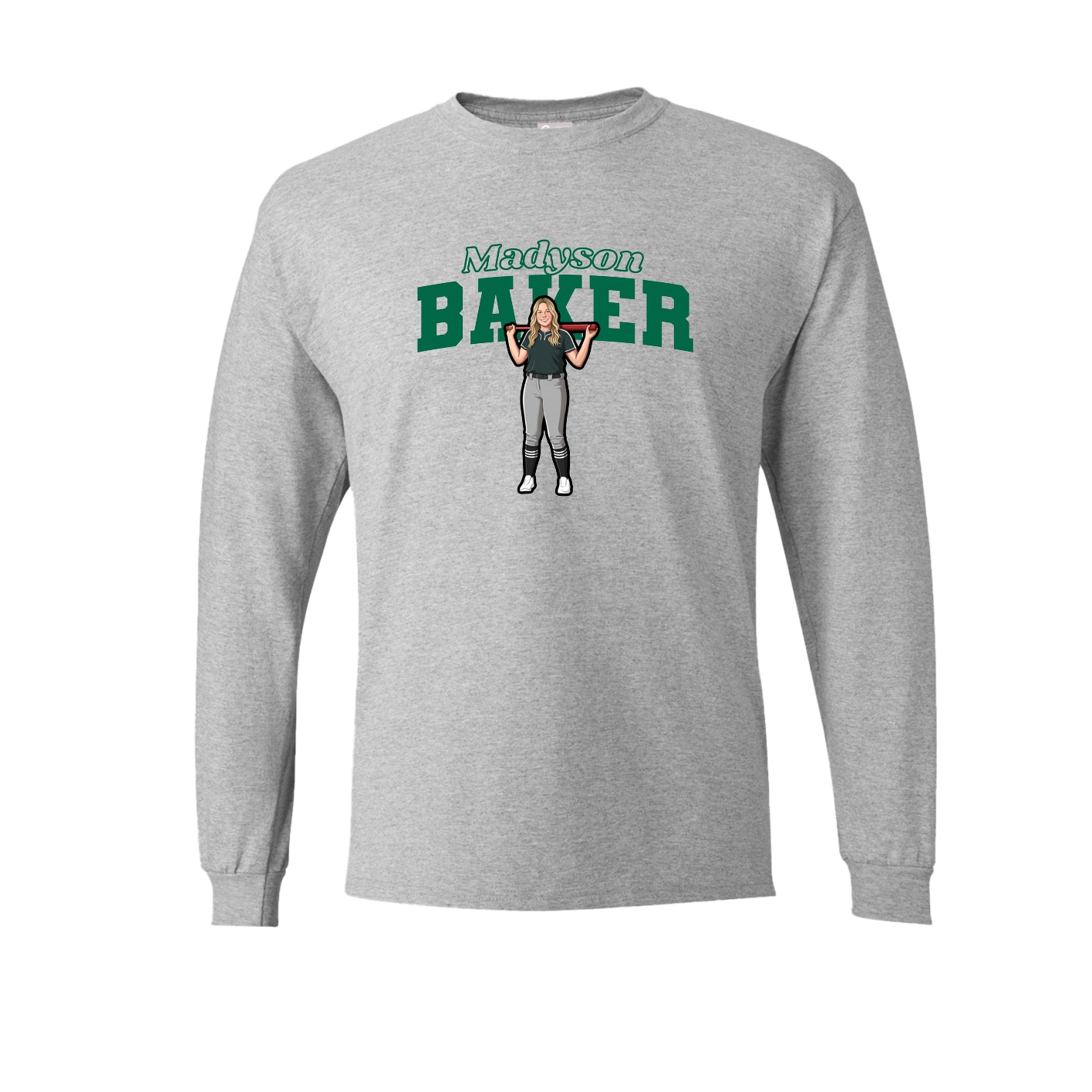 Long Sleeve Tee — Name Arch in Grey