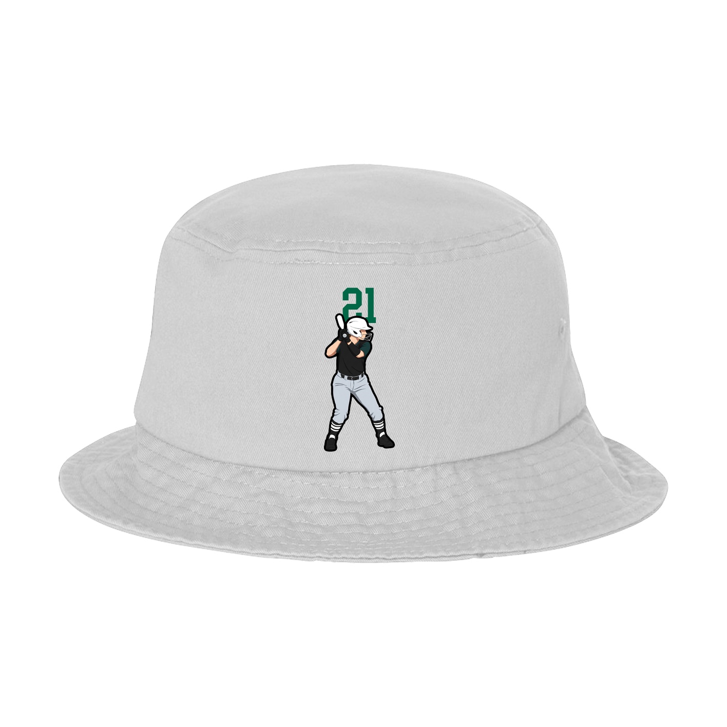 Bucket Cap — Number Top in White