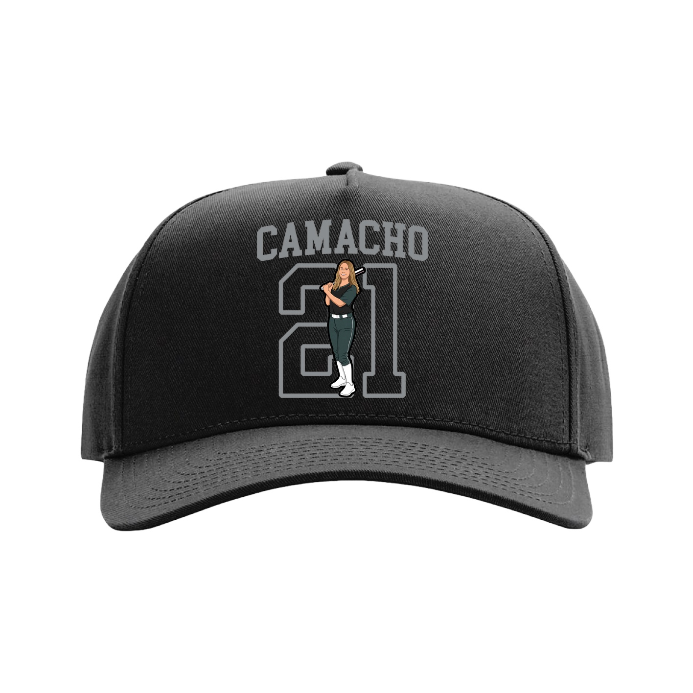 Full Fabric Five-Panel Champ Cap — Shirsey in Black