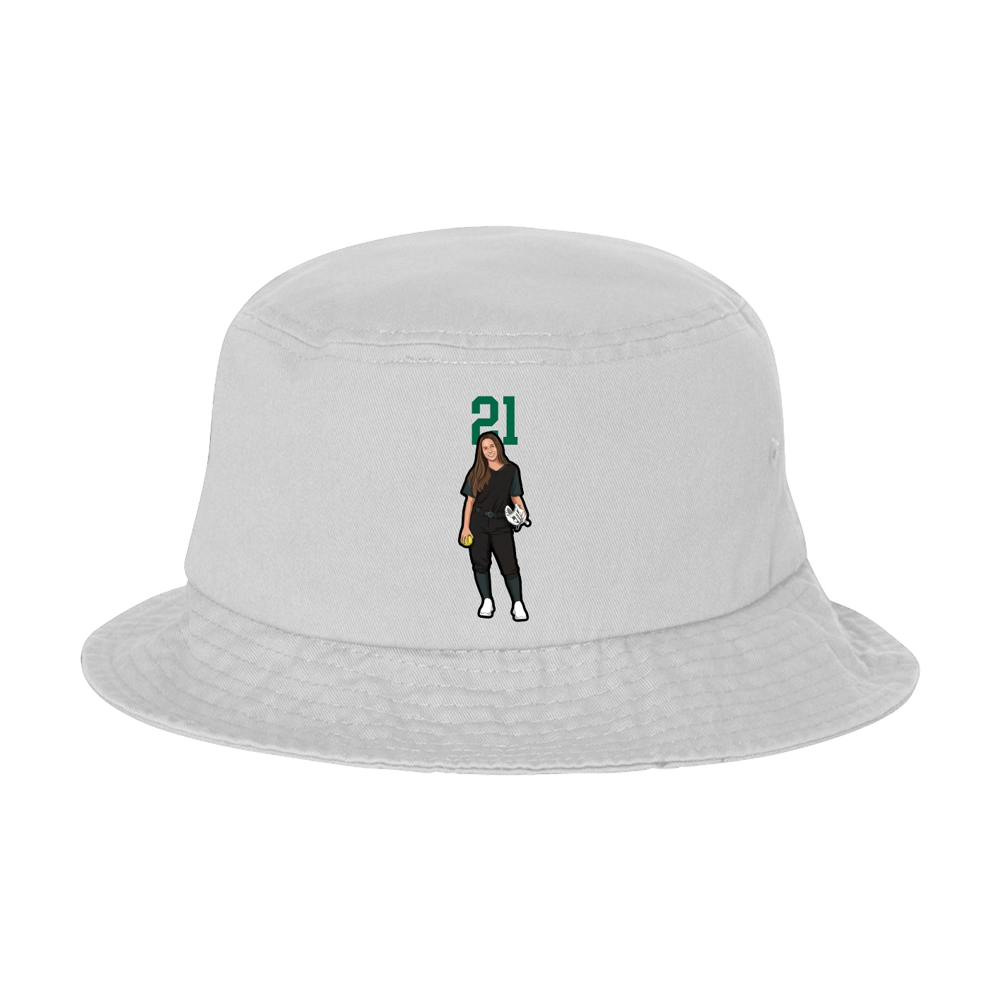 Bucket Cap — Number Top in White
