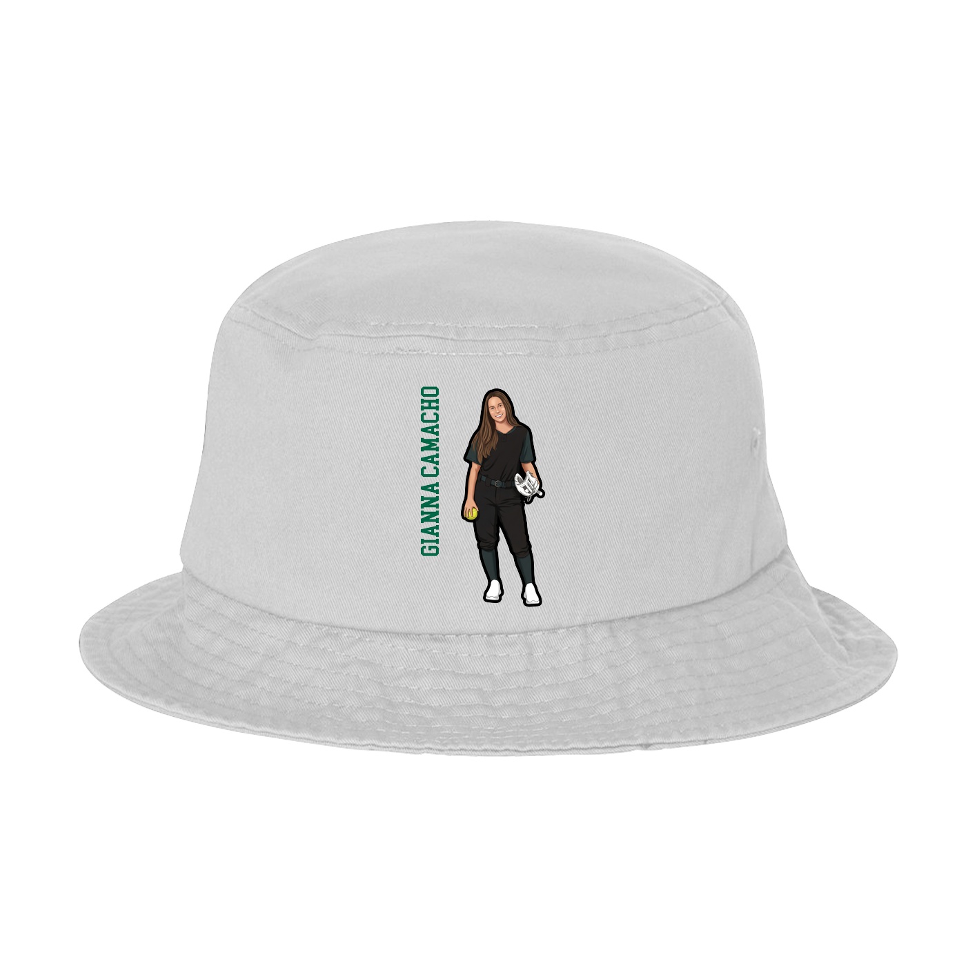 Bucket Cap — Name Vertical in White