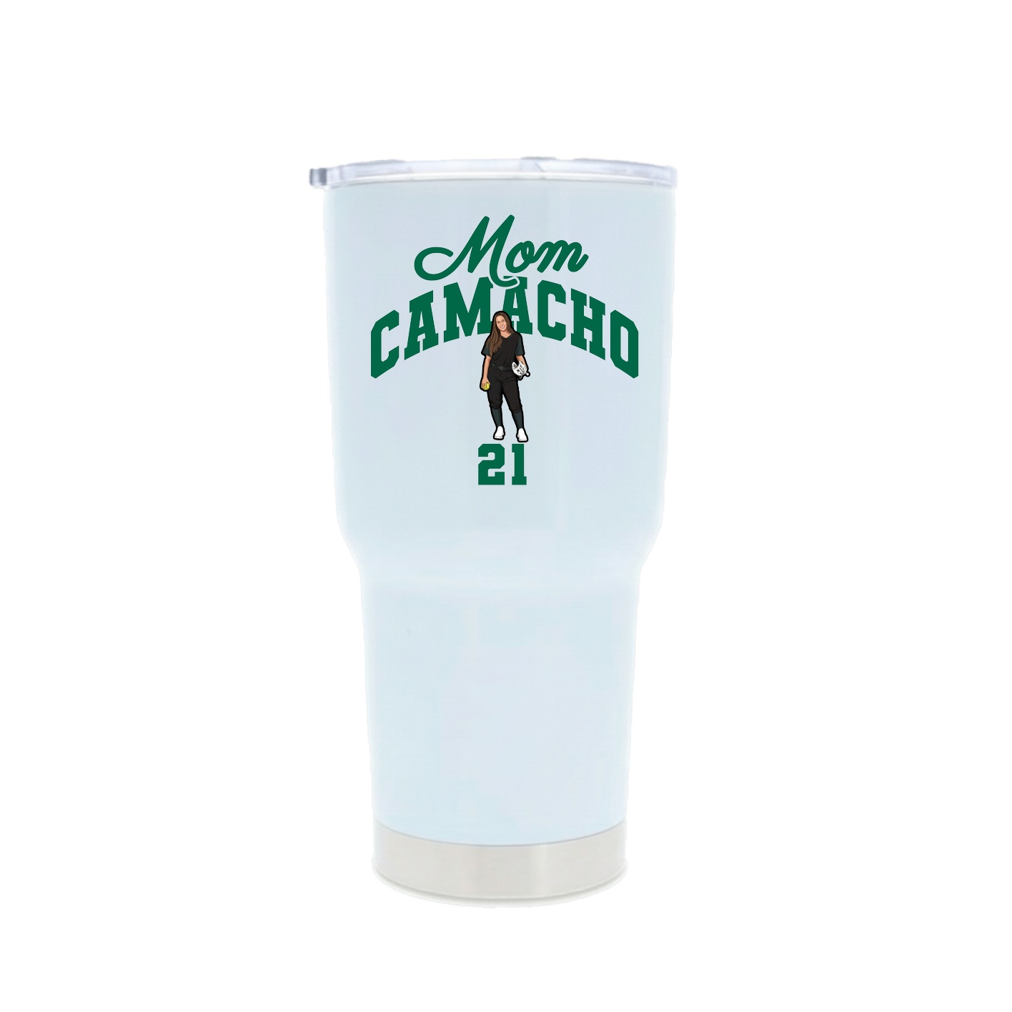 30oz Stainless Steel Tumbler — Mothers Day Arch in White