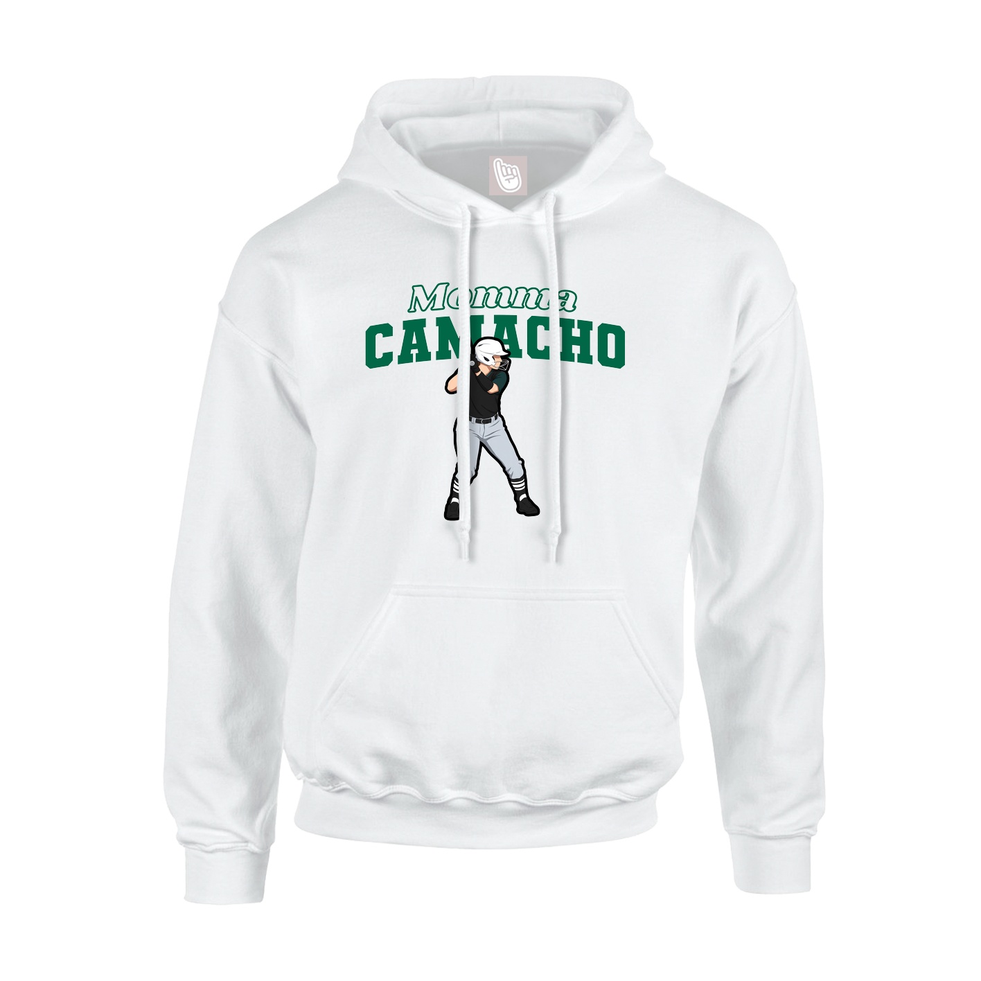 Youth Hoodie — Mothers Day Block in White