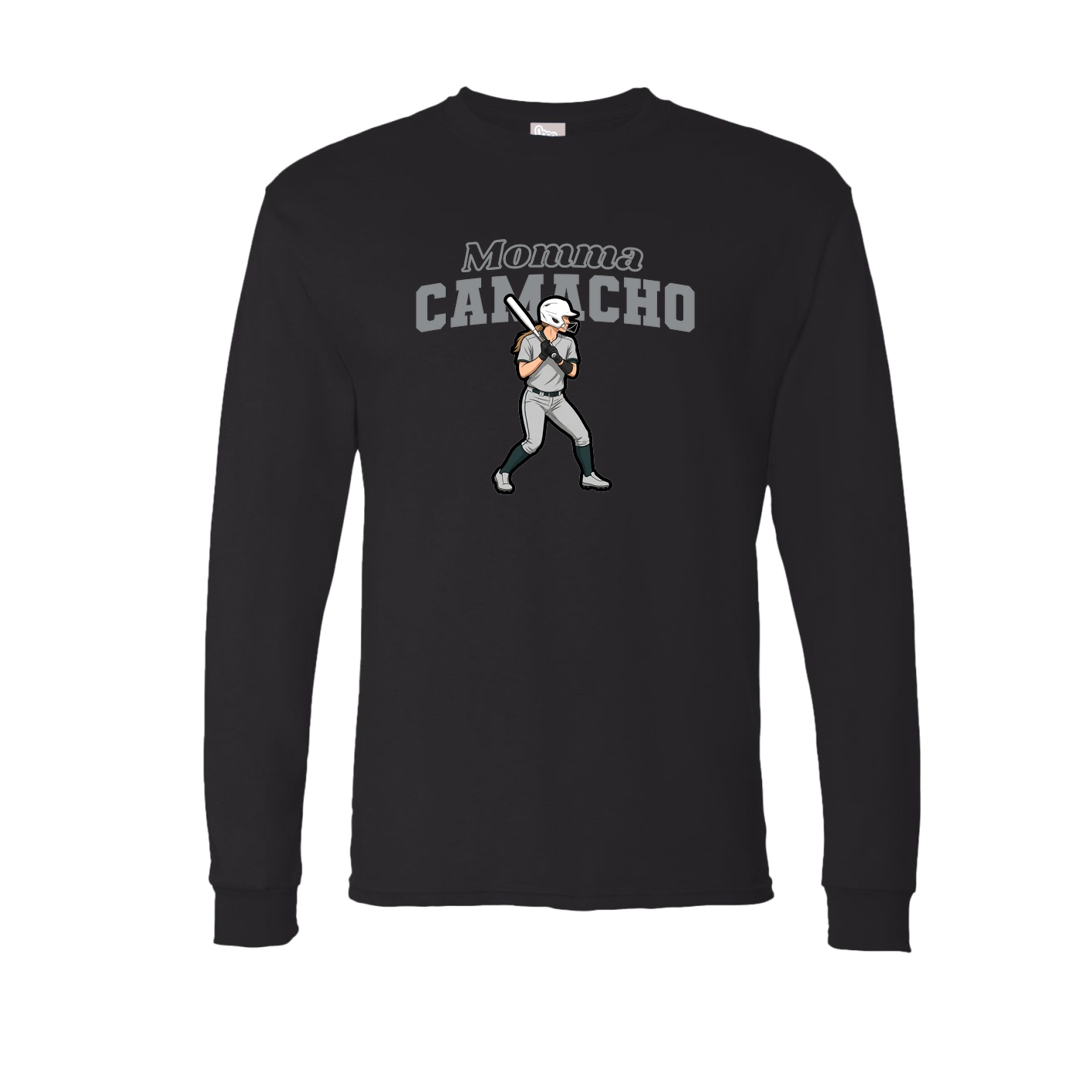 Long Sleeve Tee — Mothers Day Block in Black