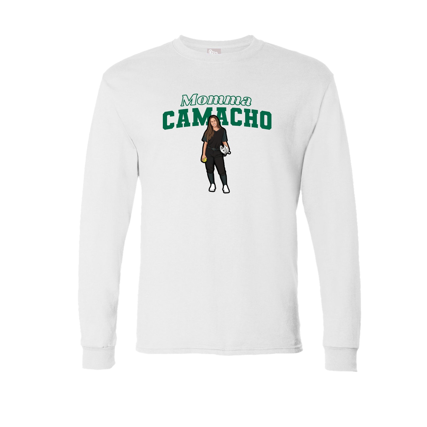 Long Sleeve Tee — Mothers Day Block in White
