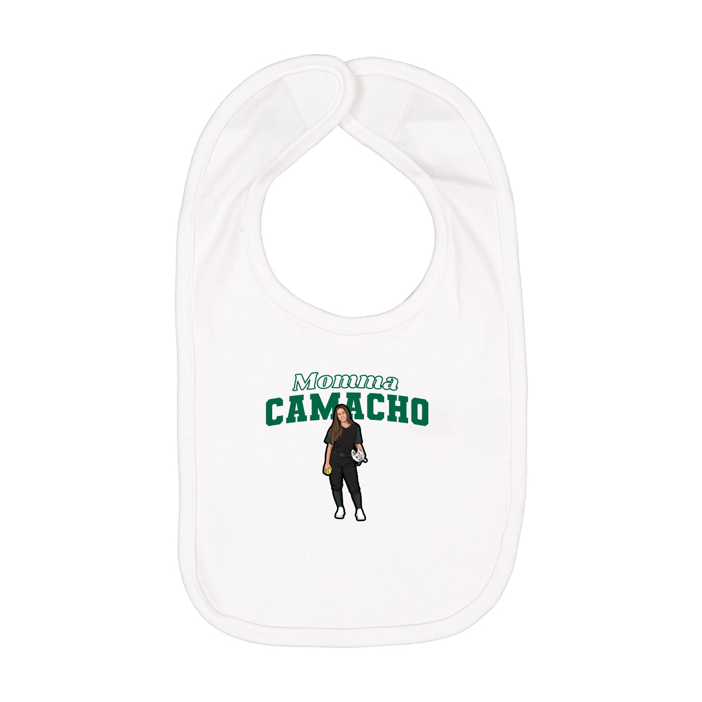 Infant Bib — Mothers Day Block in White