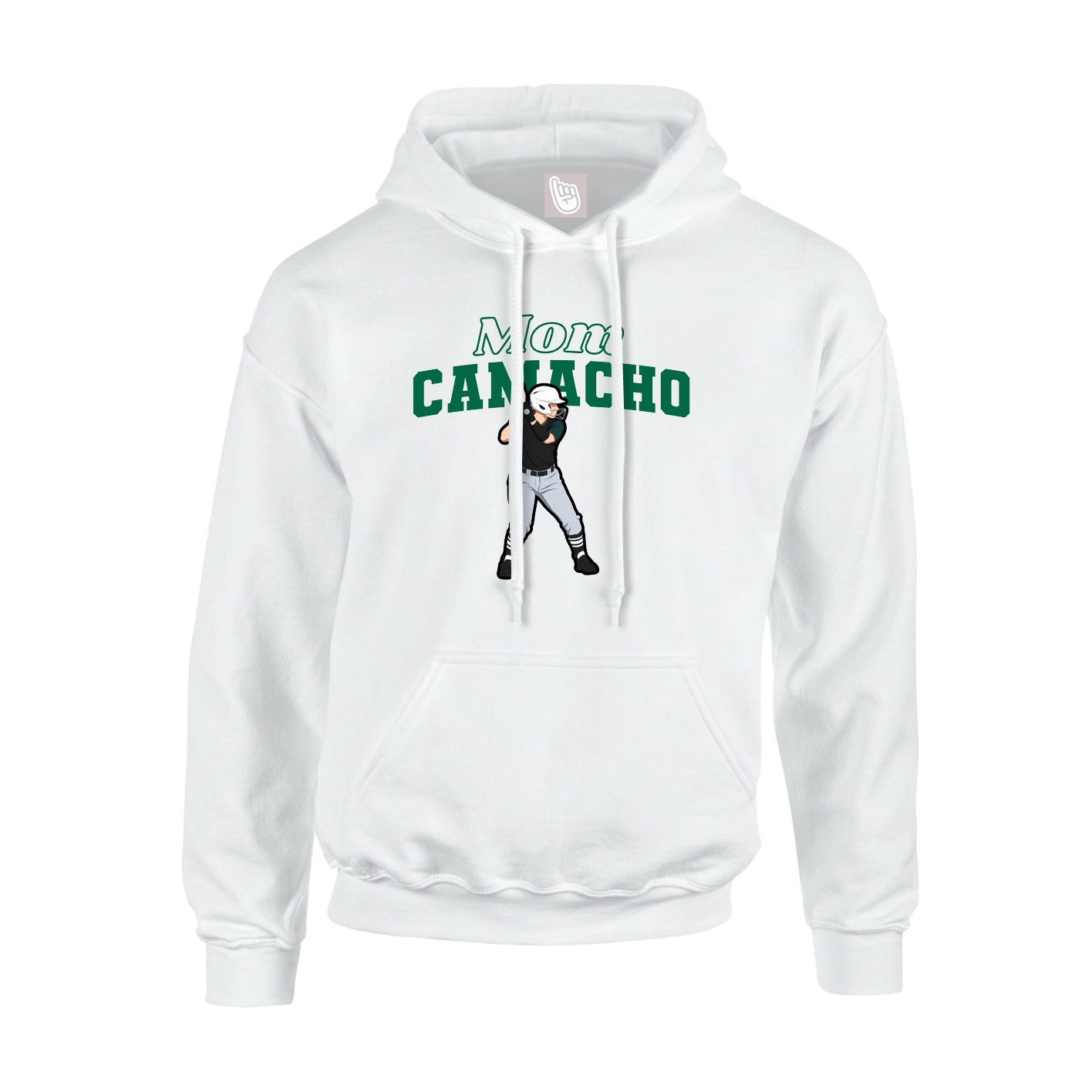 Youth Hoodie — Mothers Day Block in White