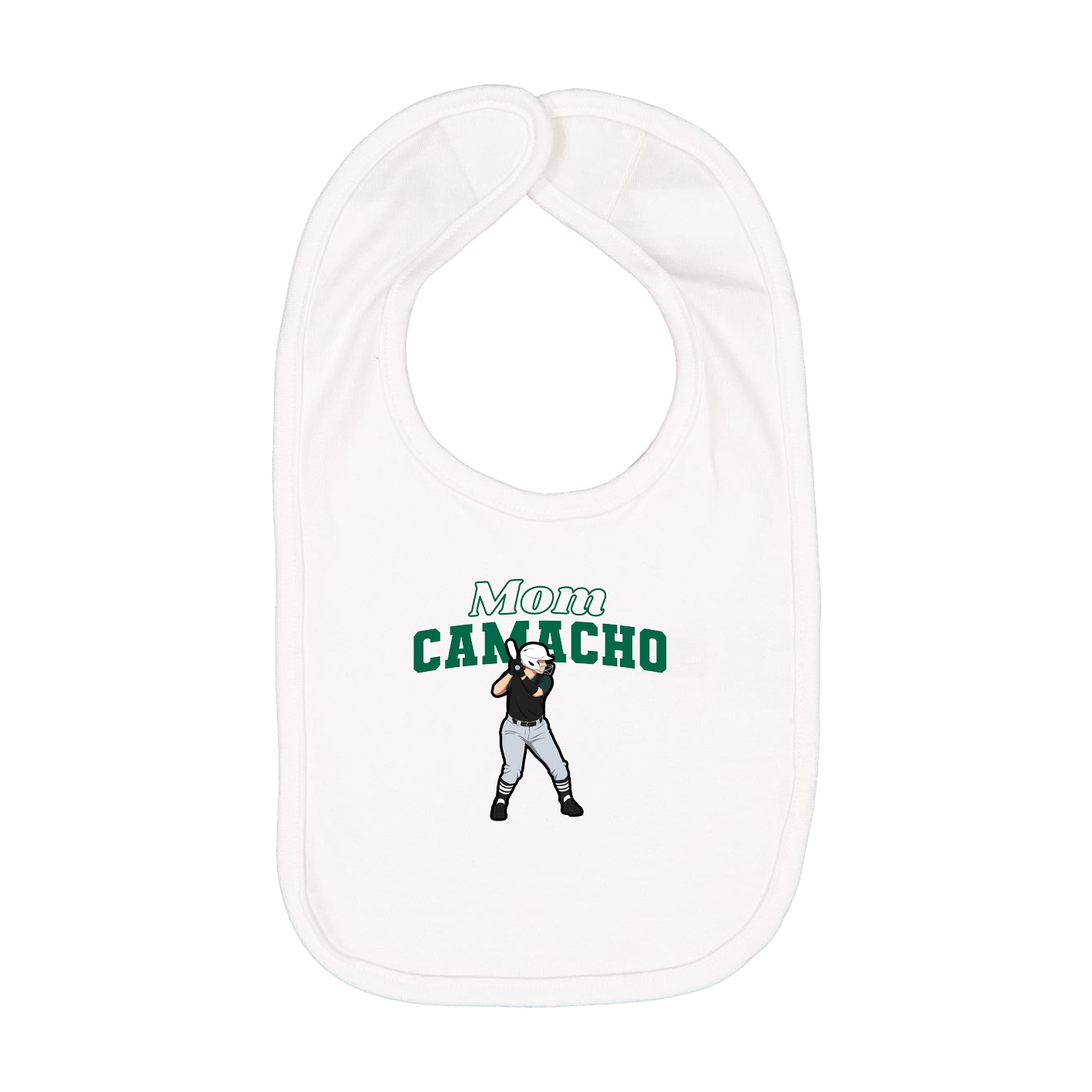 Infant Bib — Mothers Day Block in White