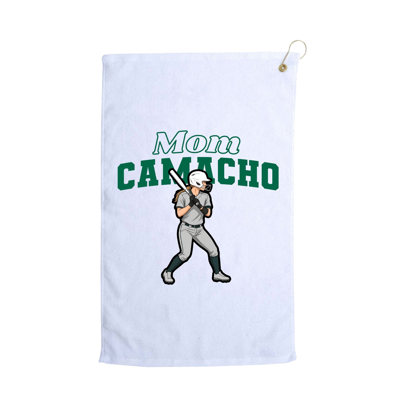 Golf Towel — Mothers Day Block in White