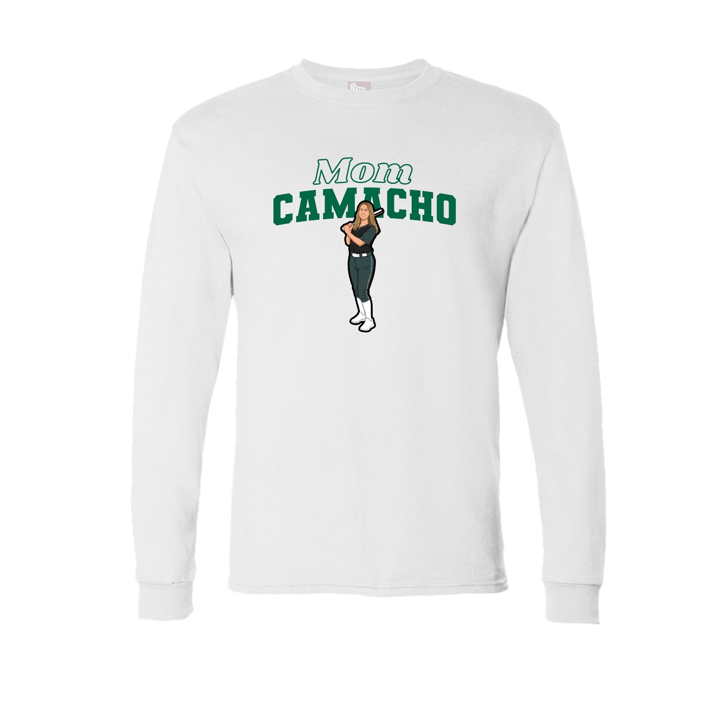 Long Sleeve Tee — Mothers Day Block in White