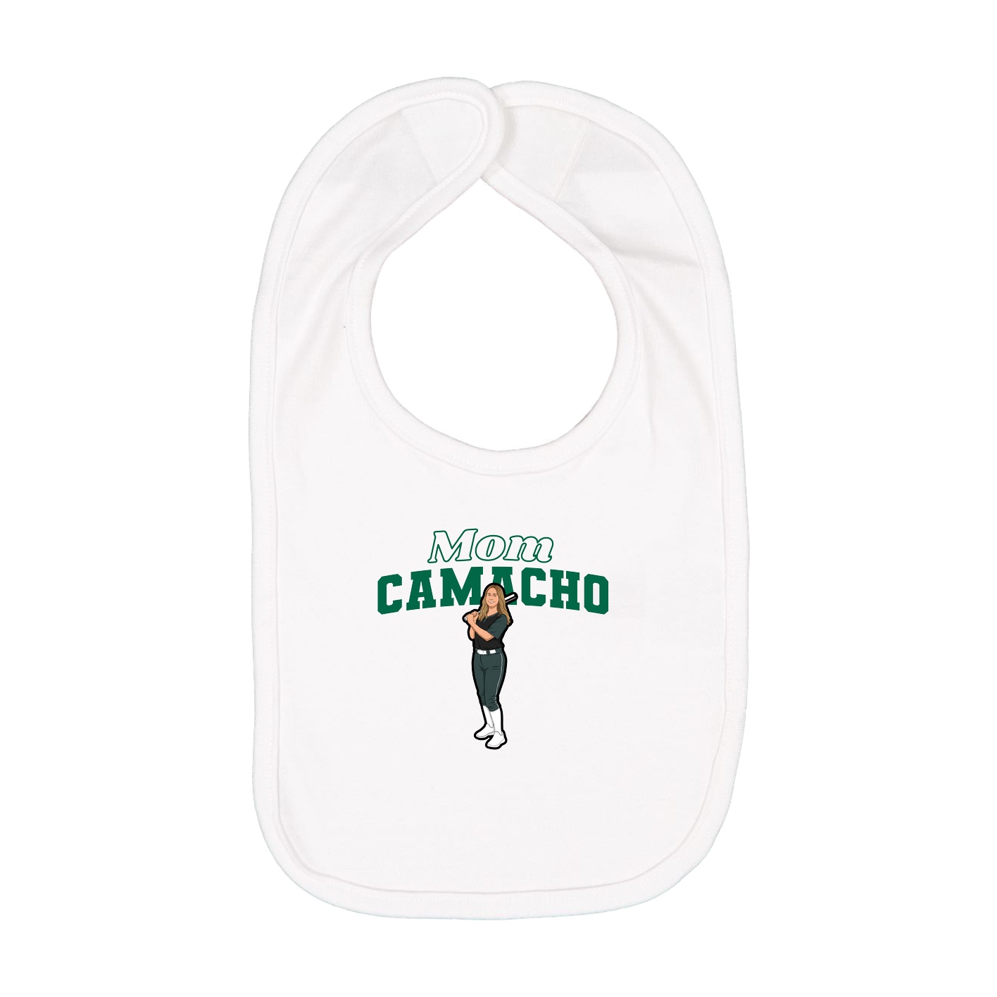 Infant Bib — Mothers Day Block in White
