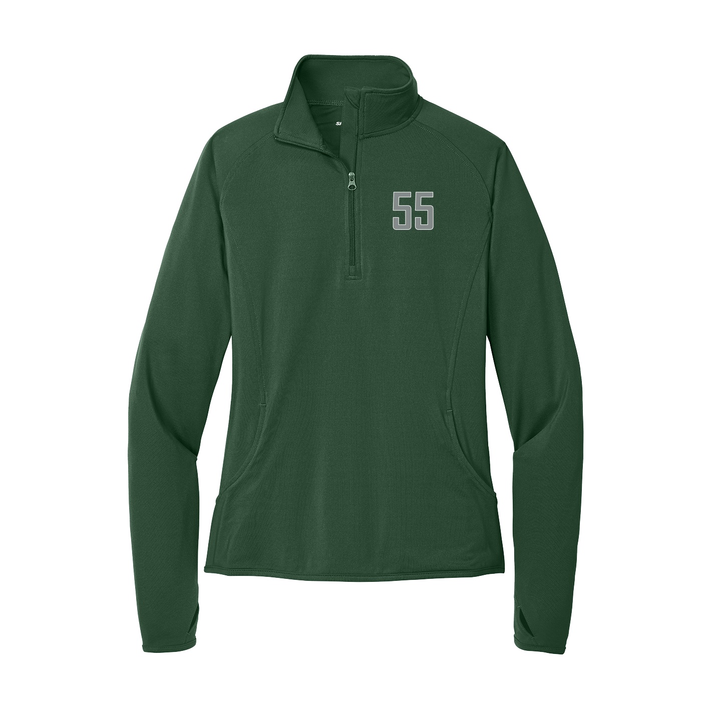 Women's Q-Zip Pullover — Front Shirsy in Green