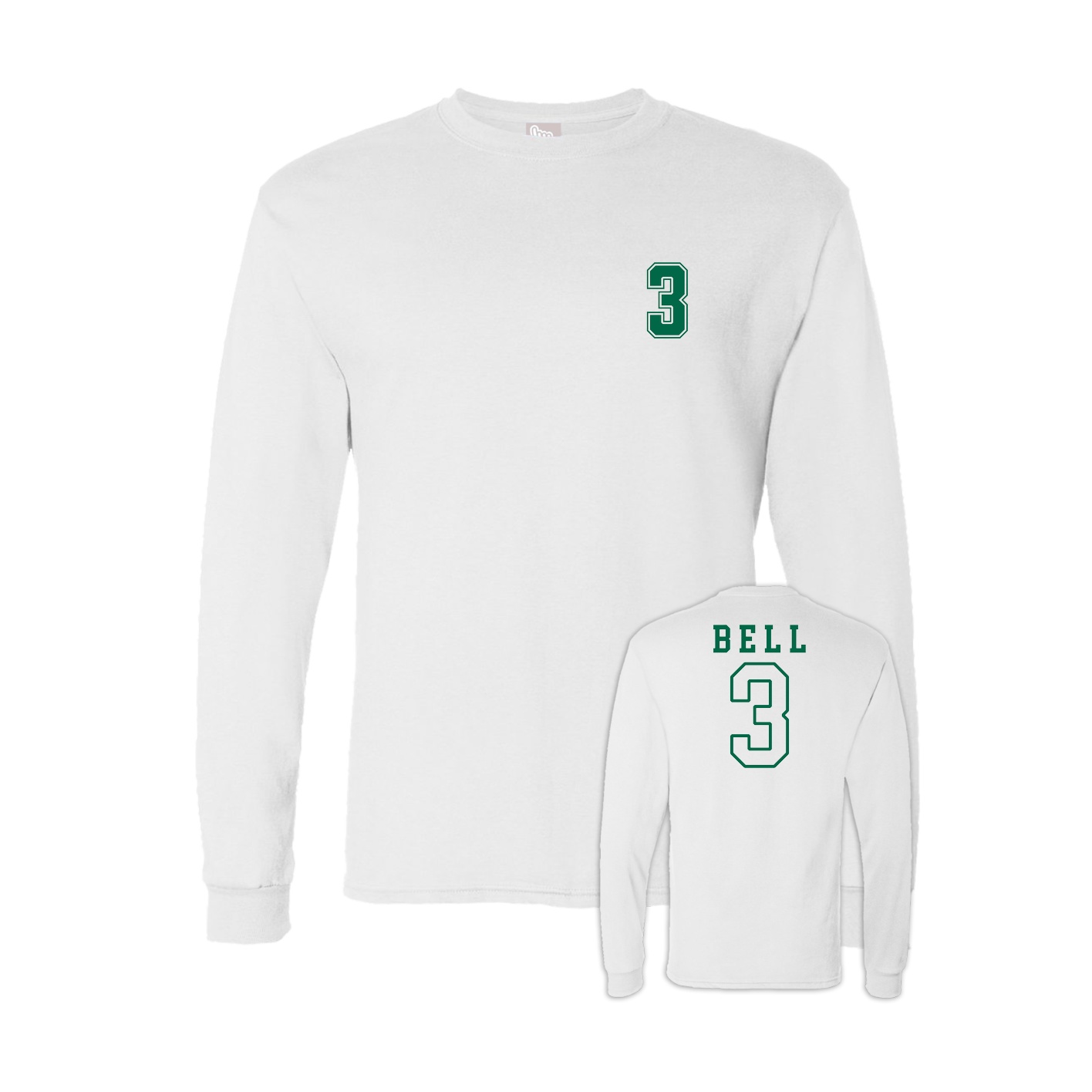 Long Sleeve Tee — Chest Back in White