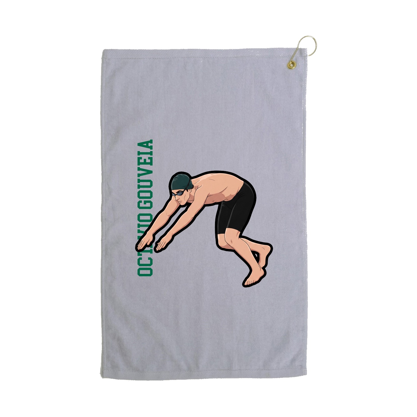 Golf Towel — Name Vertical in Grey