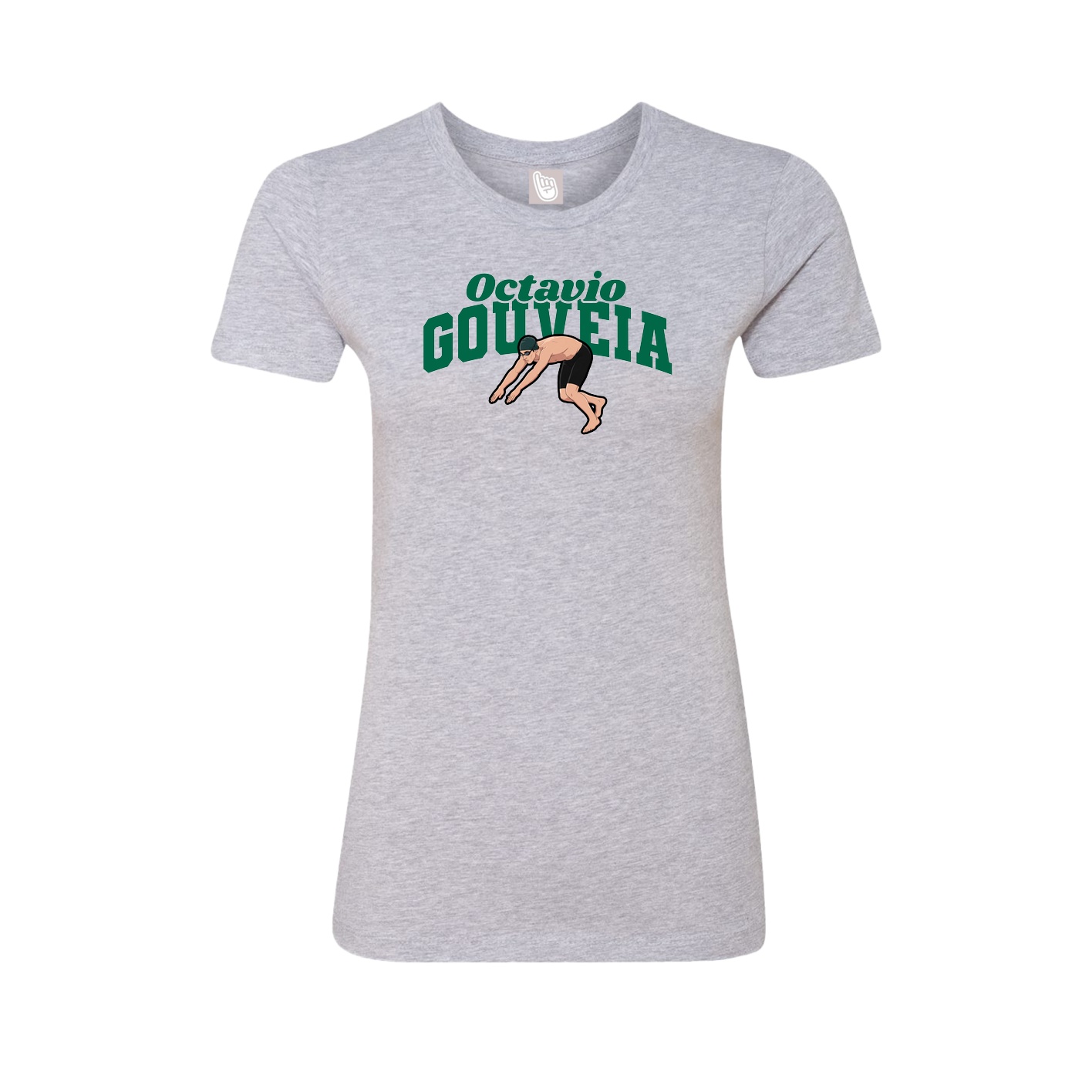 Fitted Women's Tee — Signature Arch in Grey